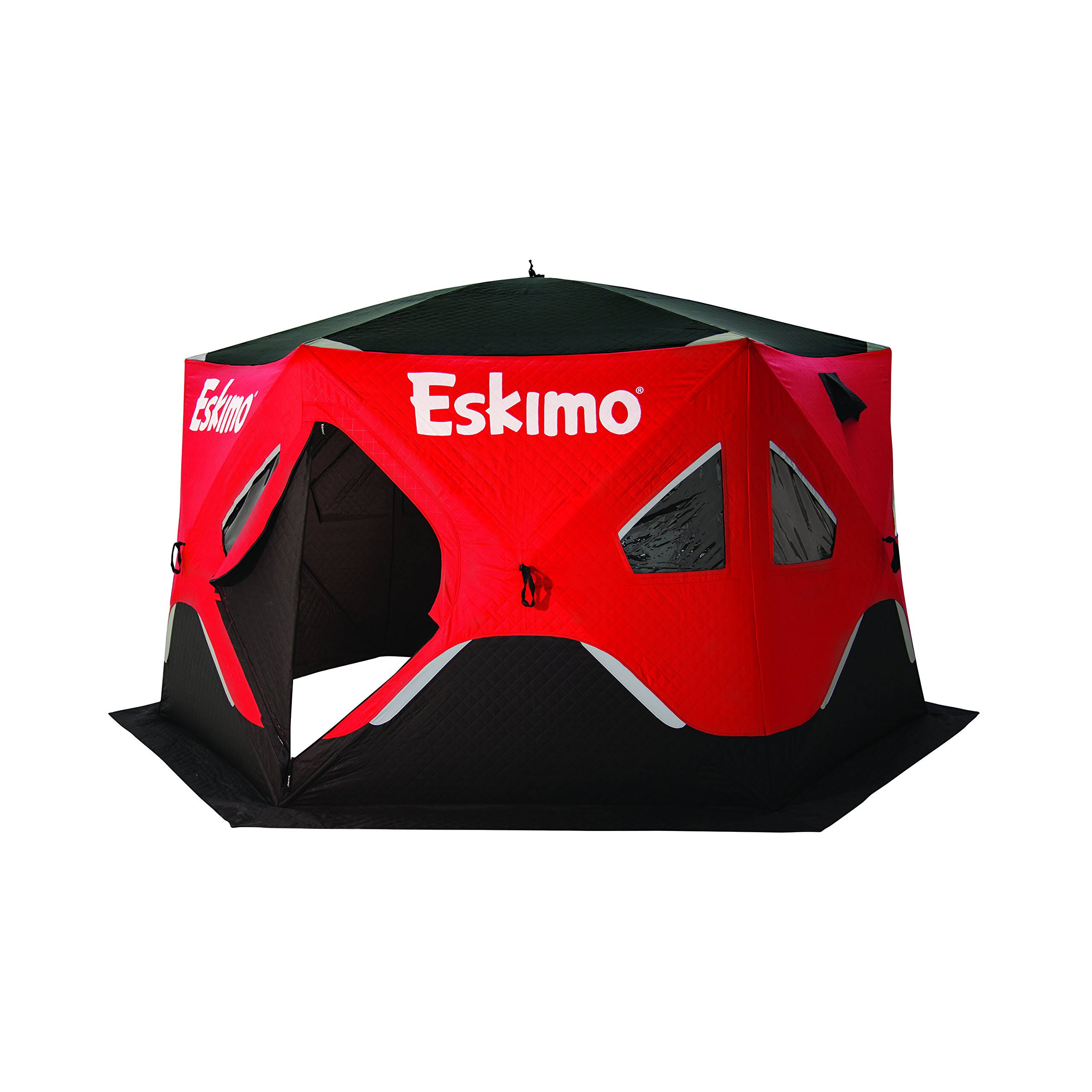 Eskimo FF6120 Fatfish Pop-Up Portable Six Sided Ice Fishing Shelter Wide Bottom