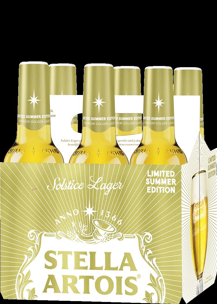 Stella Artois Beer, Solstice Lager, 6 Pack - 6 pack, 11.2 fl oz bottles