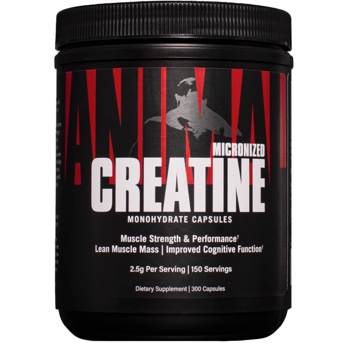 Animal Micronized Creatine Monohydrate Capsules - 300 Caps, 2500mg Per Serving - Micronized Creatine Monohydrate For Muscle Growth, Strength, And