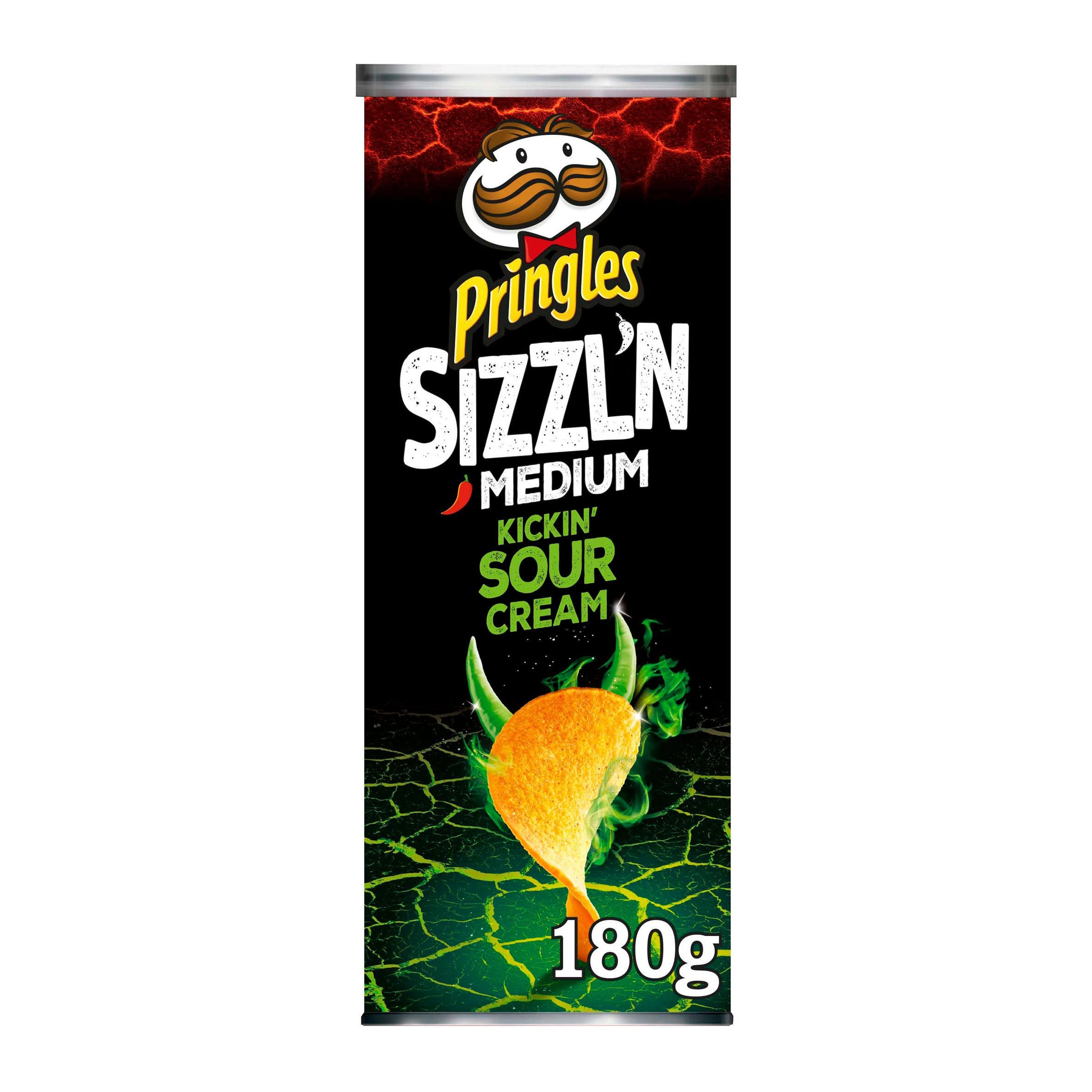 Pringles Sizzl'n Kickin Sour Cream Crisps 180g