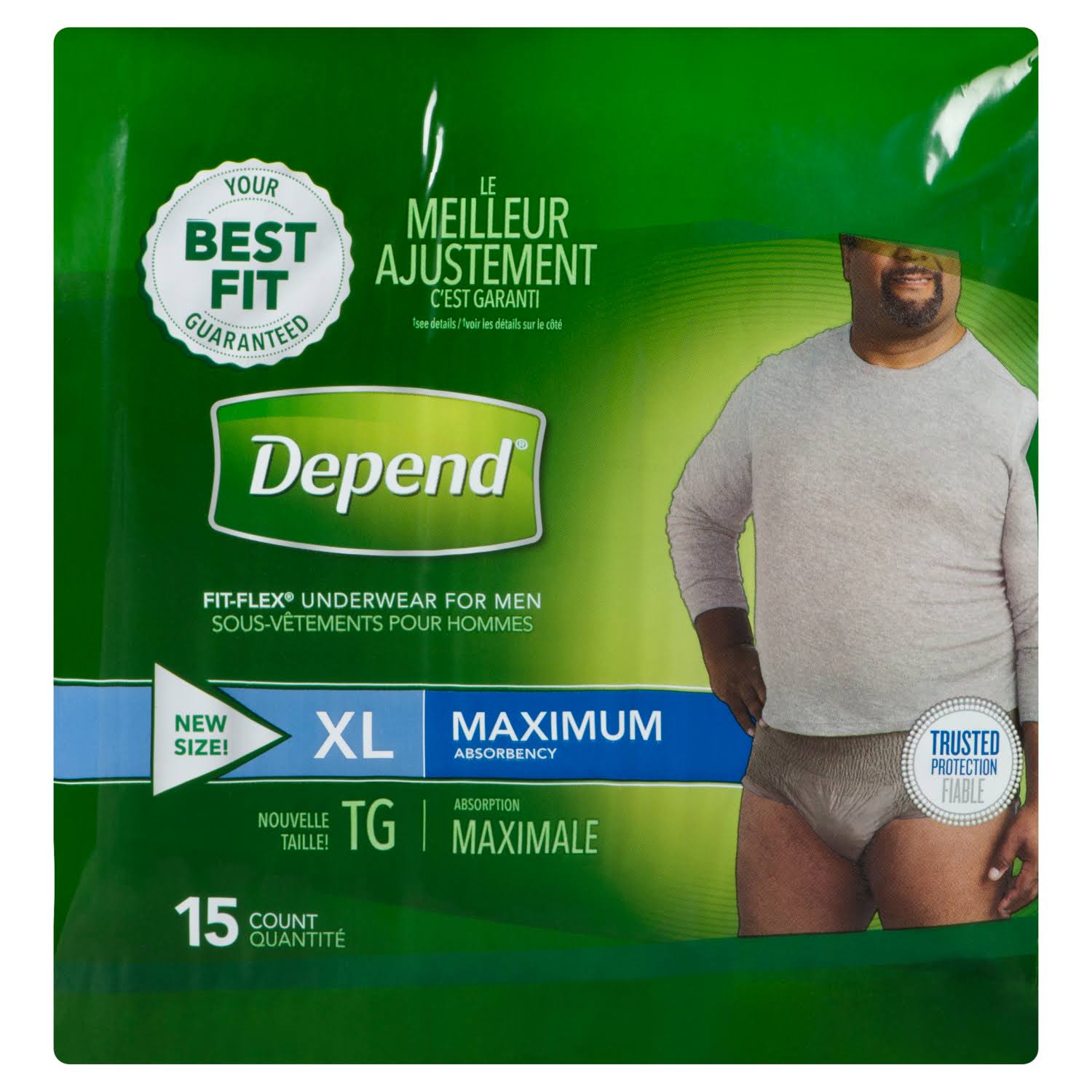 Depend Fit-Flex for Men Incontinence Underwear - Gray, X-Large, 15ct