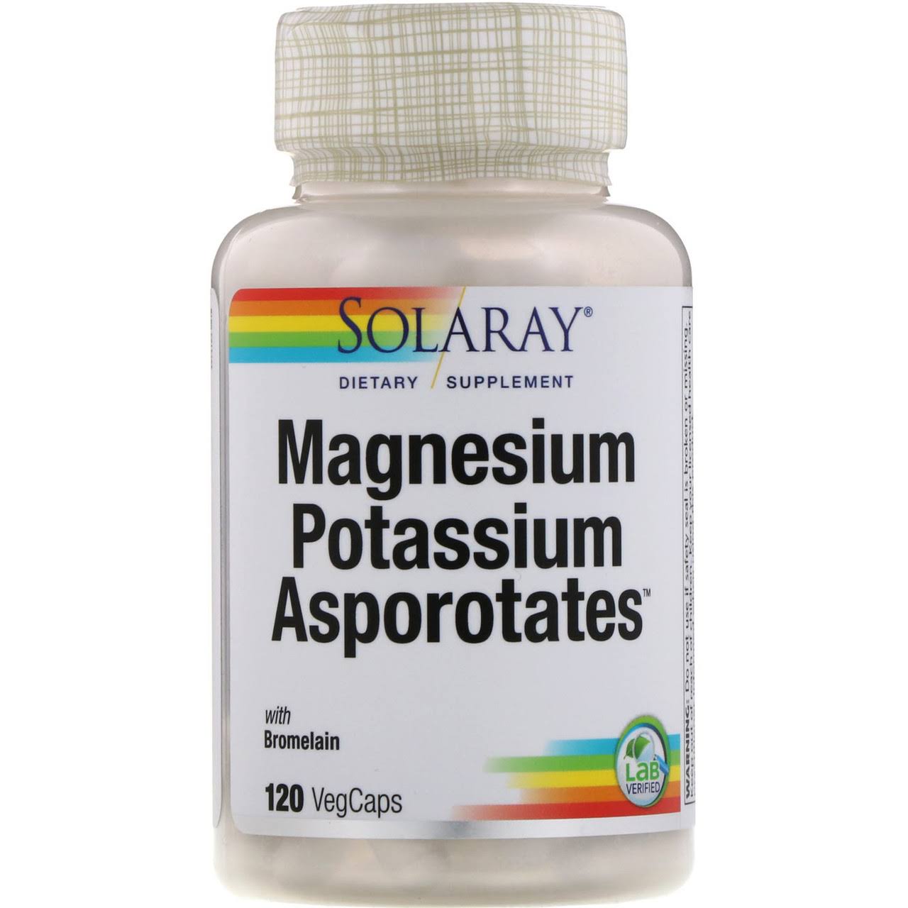 Solaray Magnesium and Potassium Asporotates Supplement - 120 Veggie Caps