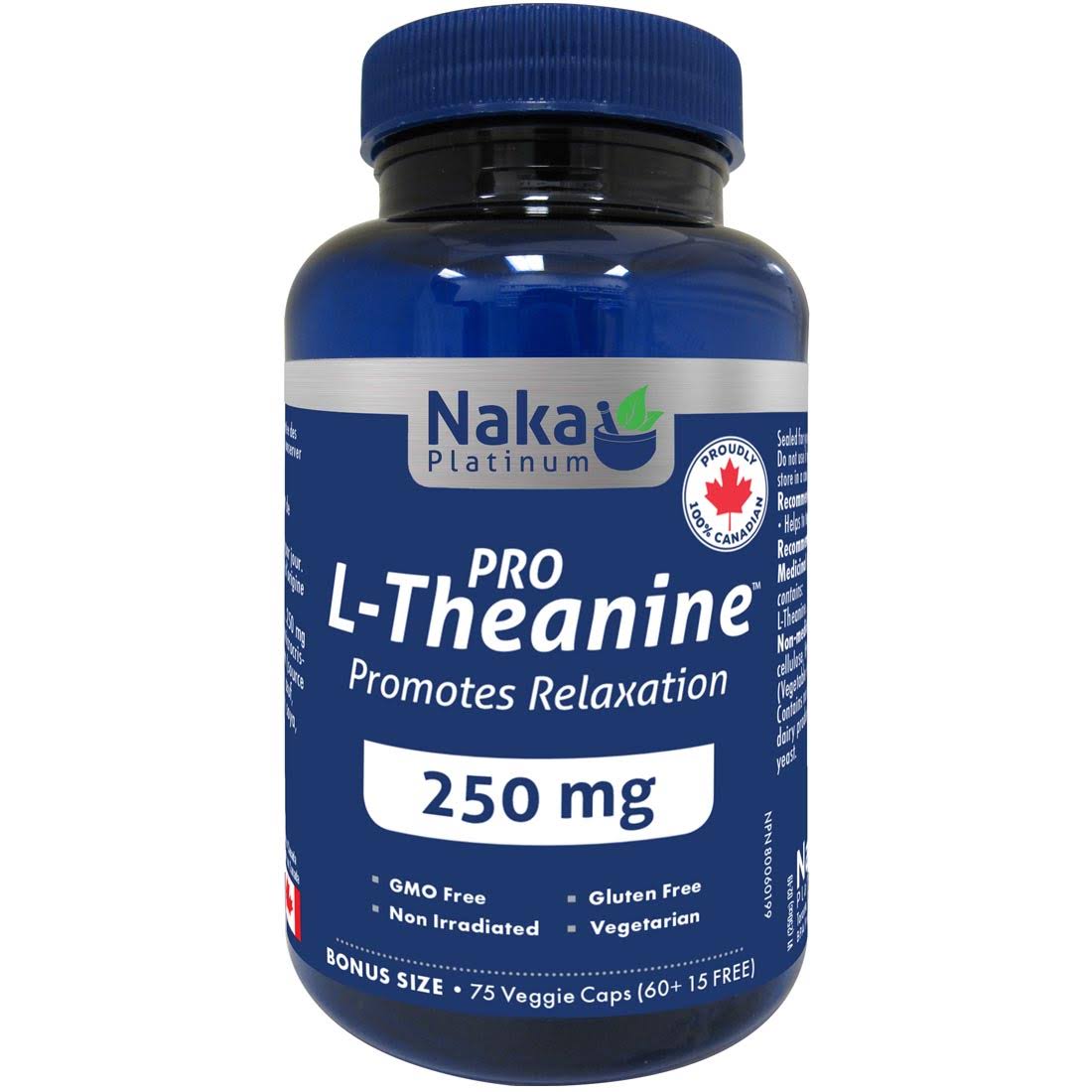 Naka Pro L-Theanine - 250mg, 60 + 15 Vcaps