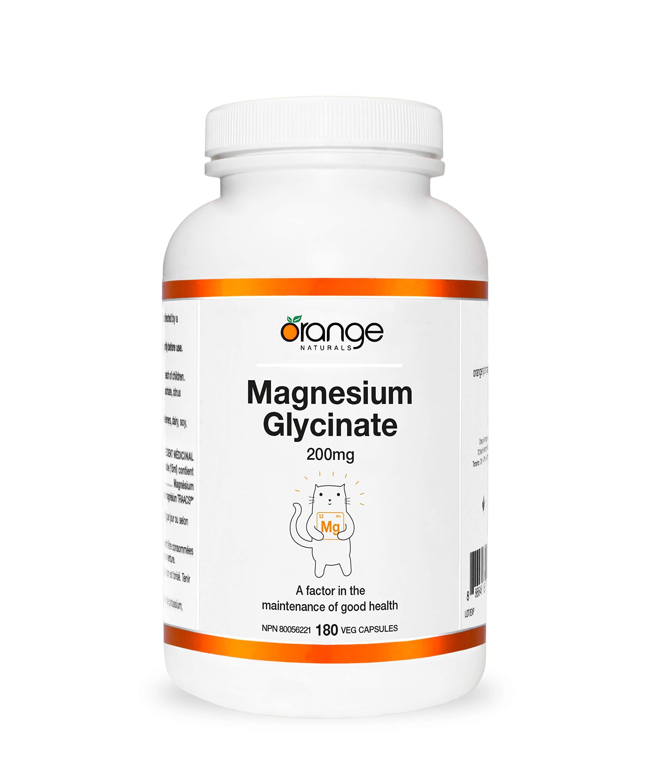 Orange Naturals Magnesium Glycinate 200 mg (180 capsules)