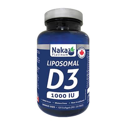 Naka Platinum Liposomal D3 1000IU 120 Softgels