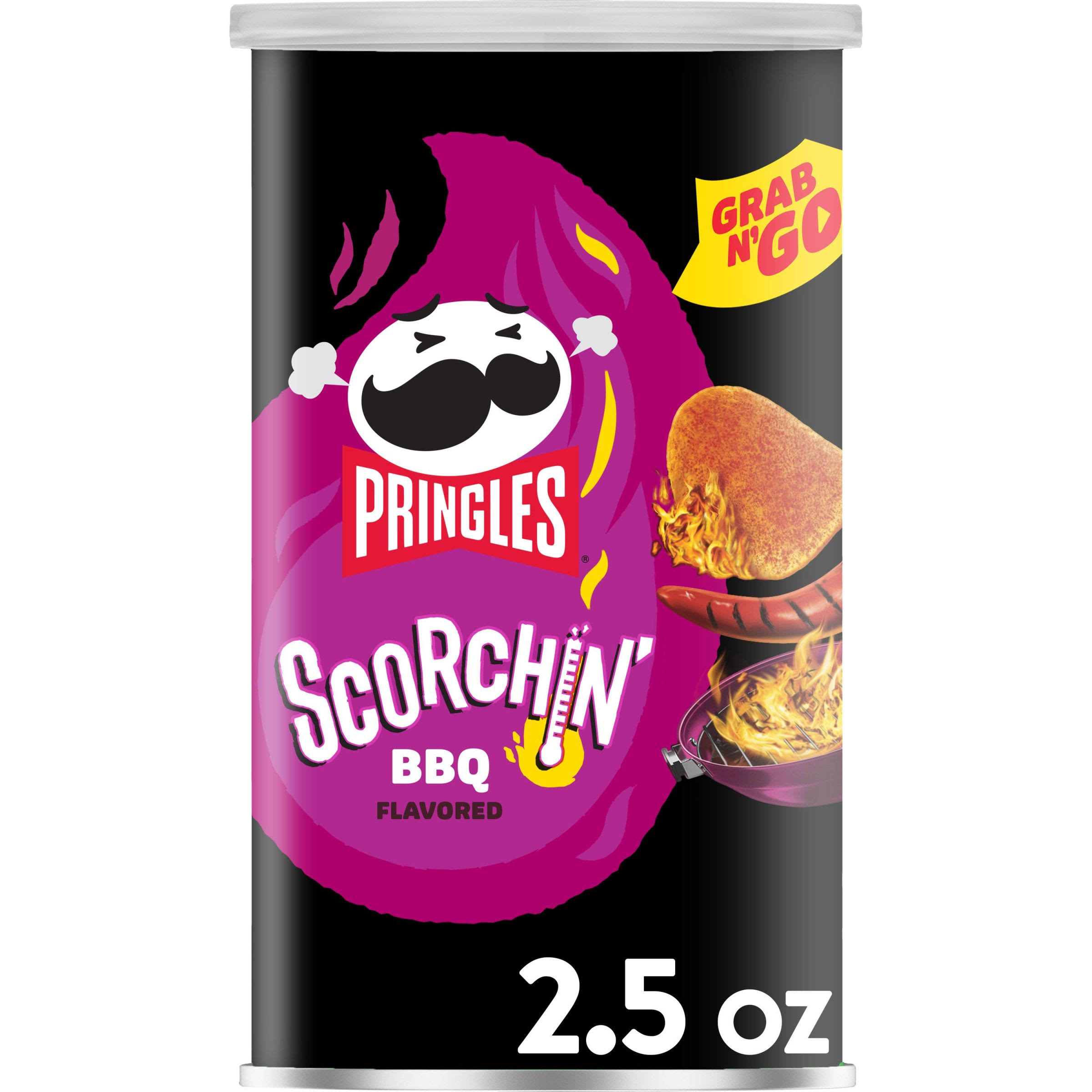 Pringles Scorchin' Potato Crisps, BBQ Flavored, Grab N' Go - 2.5 oz