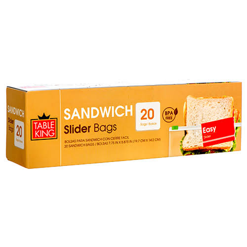 Table King Sandwich Slider Bags - 20ct -- 36 per Case