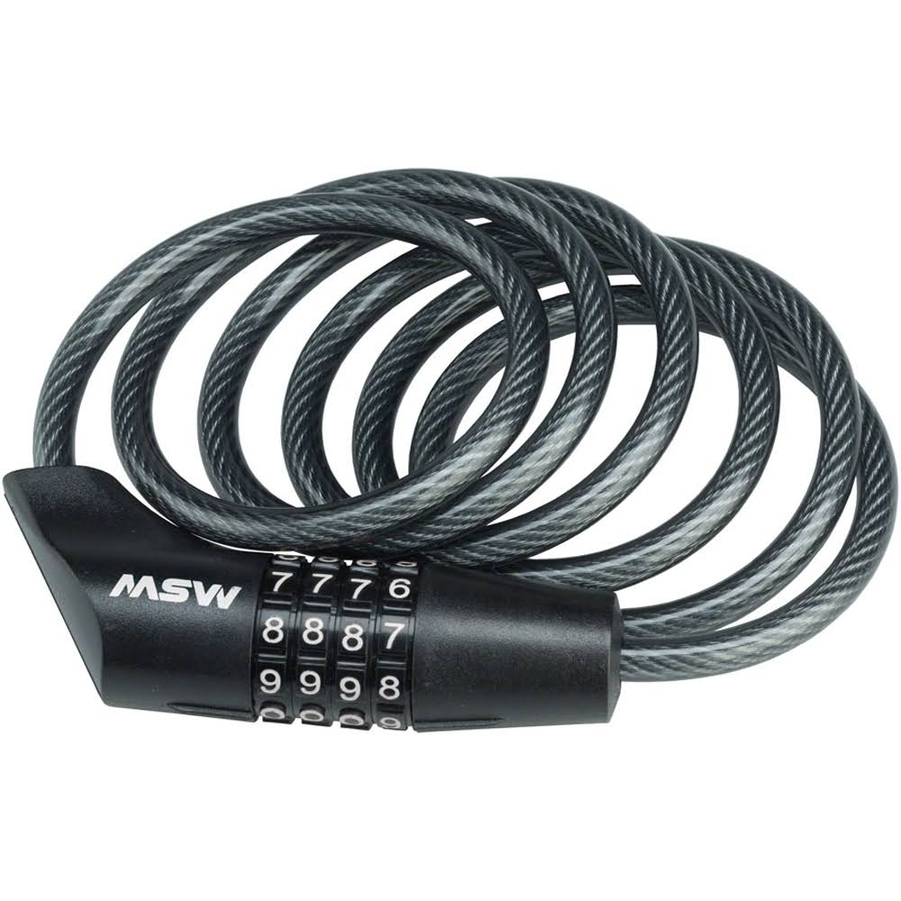 MSW CLK-108 Combination Cable Lock 8mm x 5' Black
