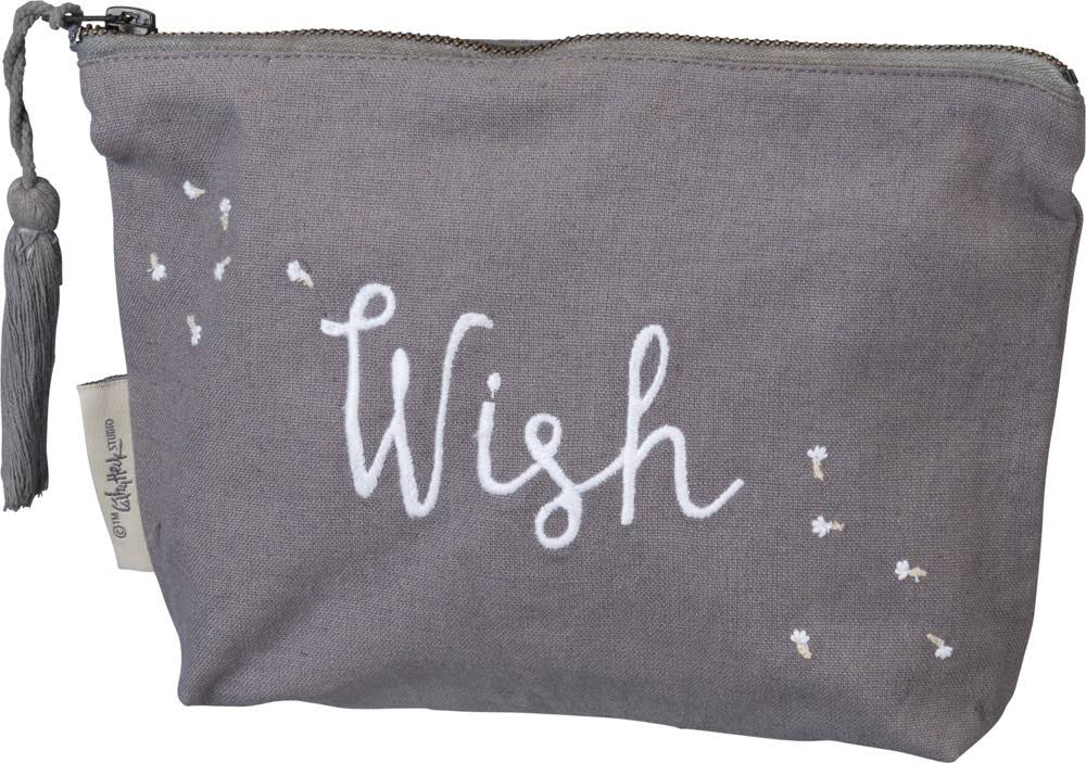 Primitives by Kathy 100194 Embroidered Zipper Pouch, Small, Wish