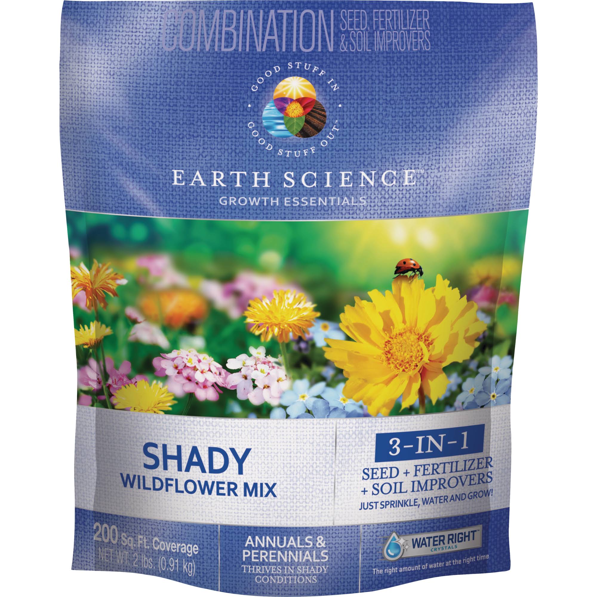 Earth Science All-in-One 2 lb. 200 Sq. ft. Coverage Shady Wildflower Seed Mix 12140-6