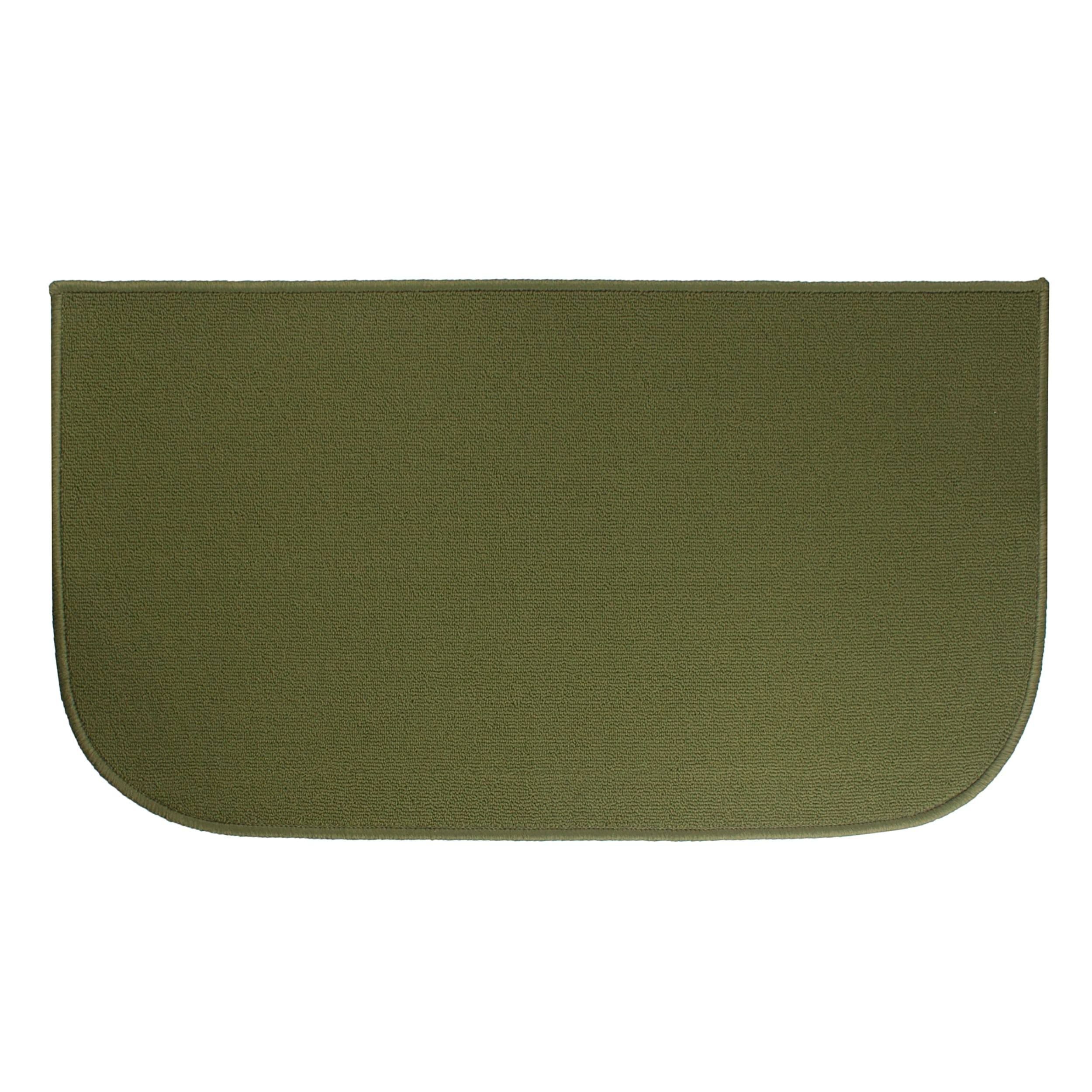 Ritz Accent Kitchen Rug With Latex Backing - Olive Green