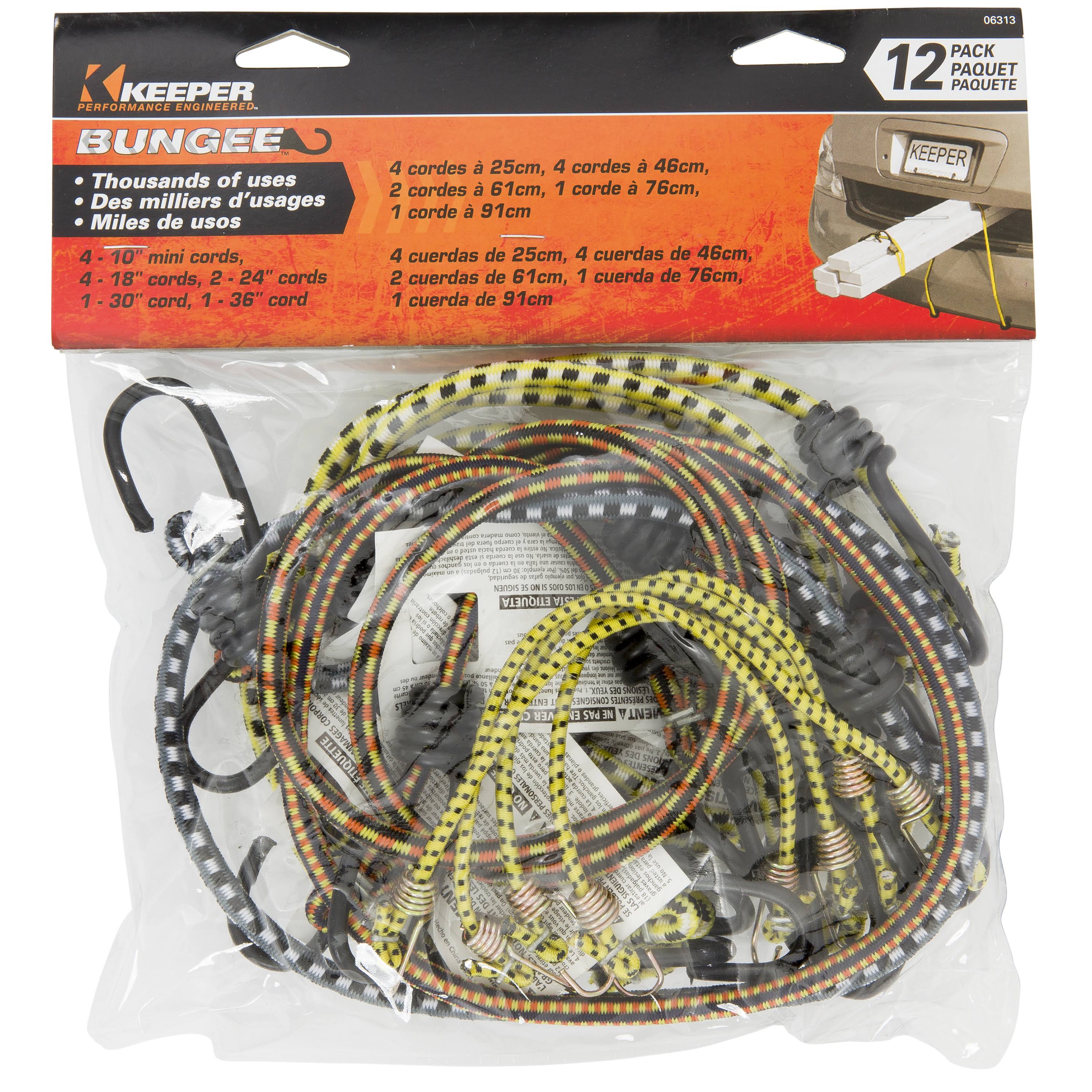 Keeper Bungee Cords - 12 Bungee Cords