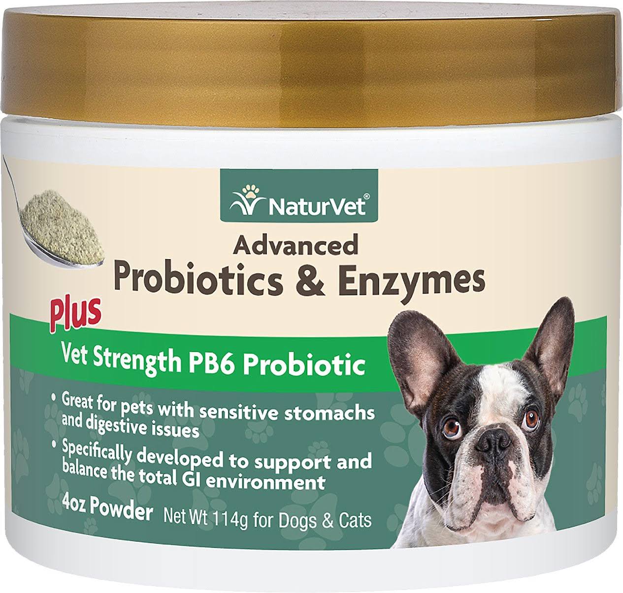 Naturvet Advanced Probiotic and Enzymes Powder - For Dogs, 4oz