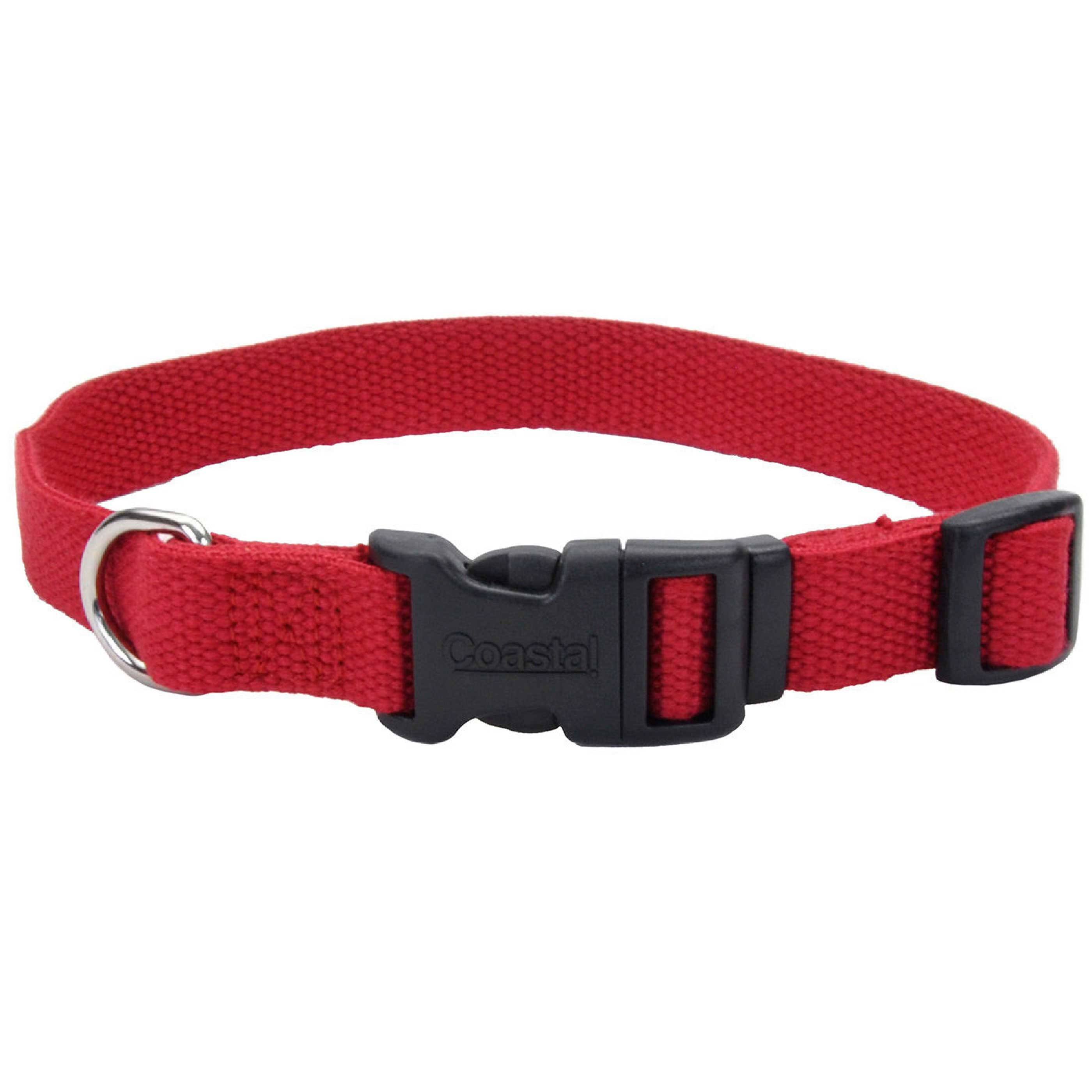 New Earth Soy Dog Collar - 0.75", Cranberry, 12-18"