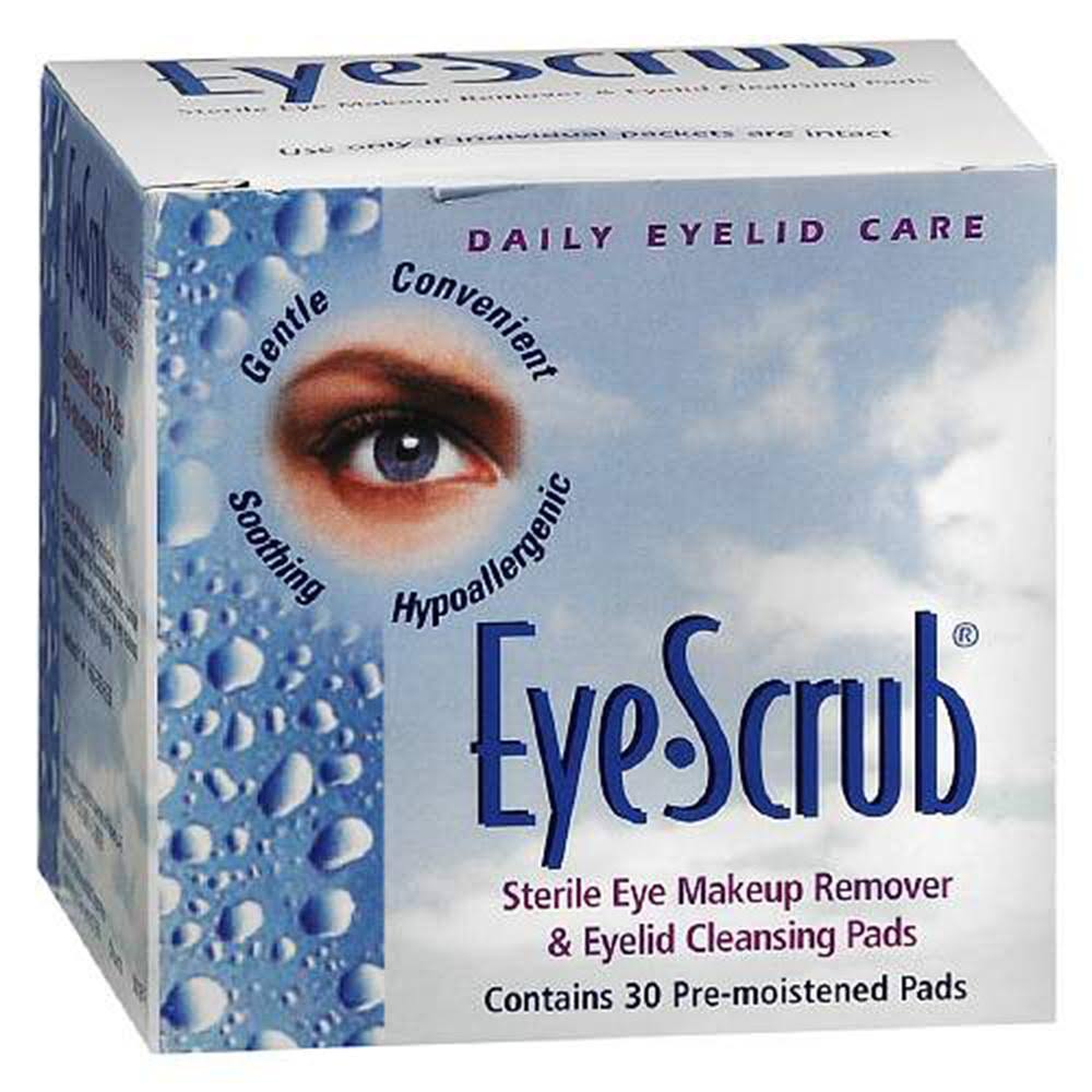 Eye Scrub Sterile Eye Makeup Remover and Eyelid Cleansing Pads - 30ct