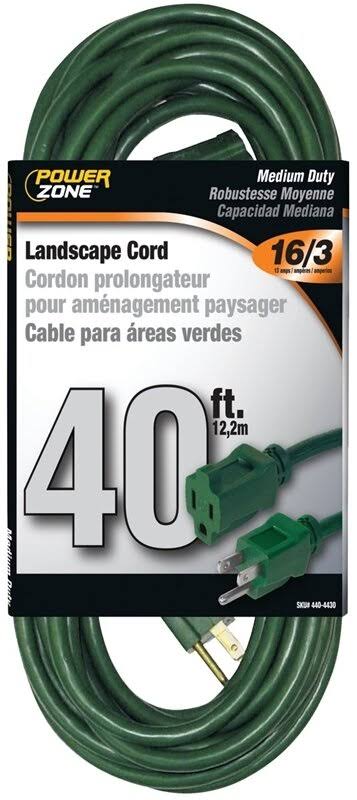 Power Zone Cable Cord Extension - Green, 40ft