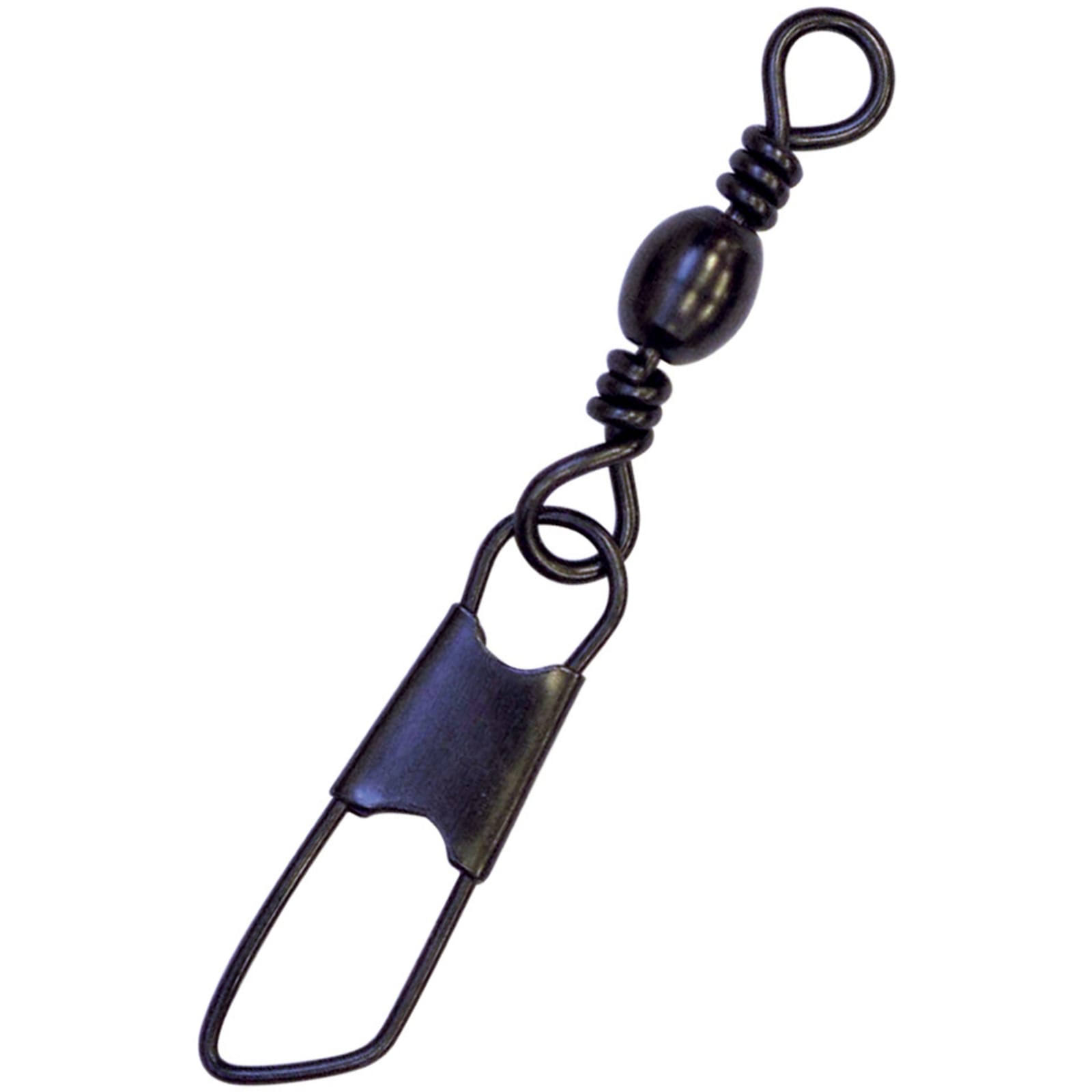 Eagle Claw - Black Barrel Swivel With Safety Snap