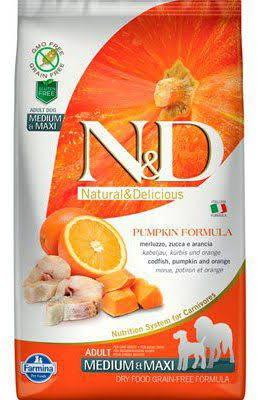 N&D Grain Free Pumpkin Adult Dog Medium & Maxi Codfish 12 Kg Farmina