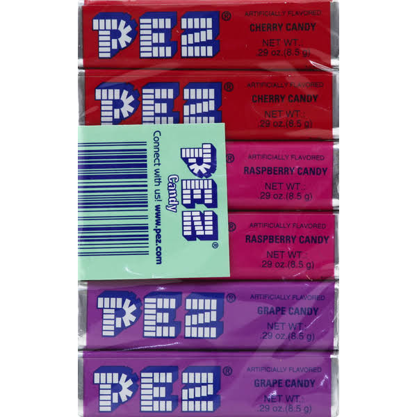 PEZ Candy, Assorted - 6 pack, 0.29 oz packages