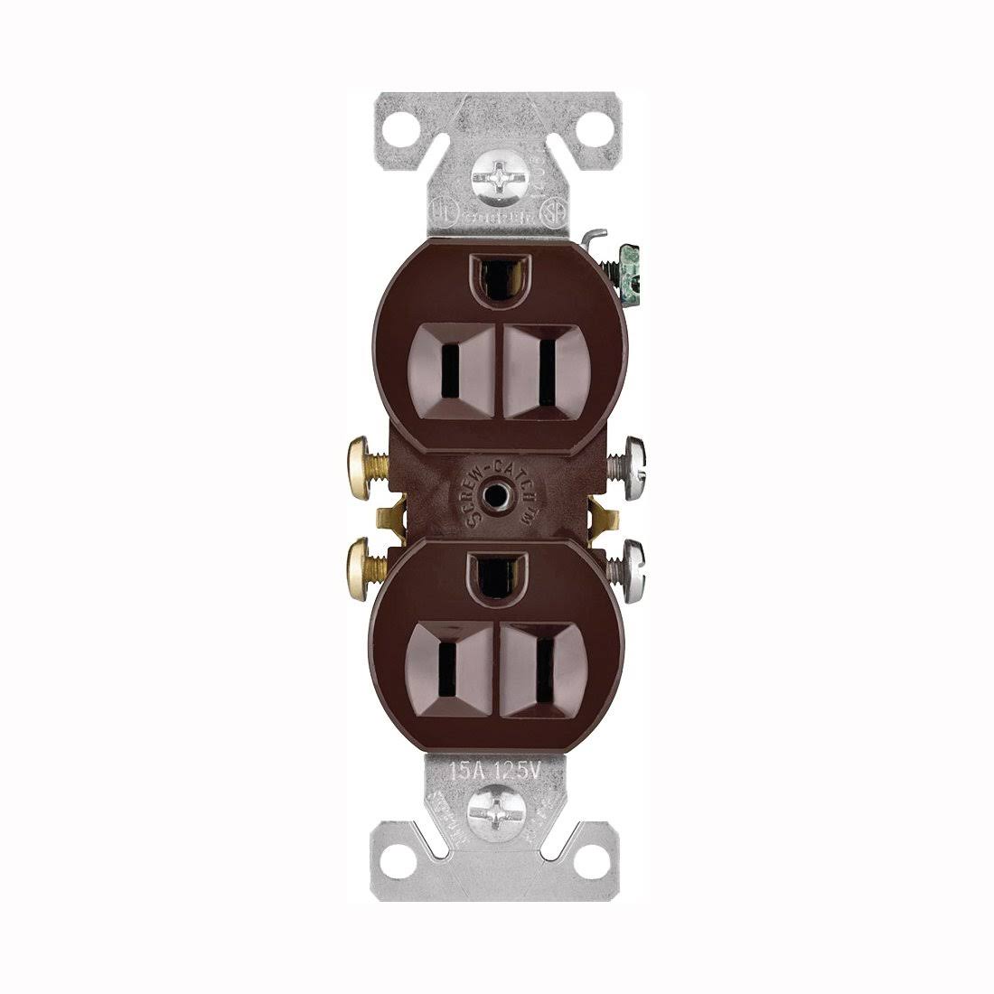 Cooper Wiring 270B Grounded Receptacle, Brown