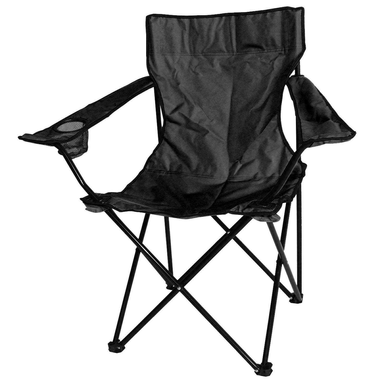 Cup Holder Redwood Blue Folding Canvas Outdoor Camping Chair 