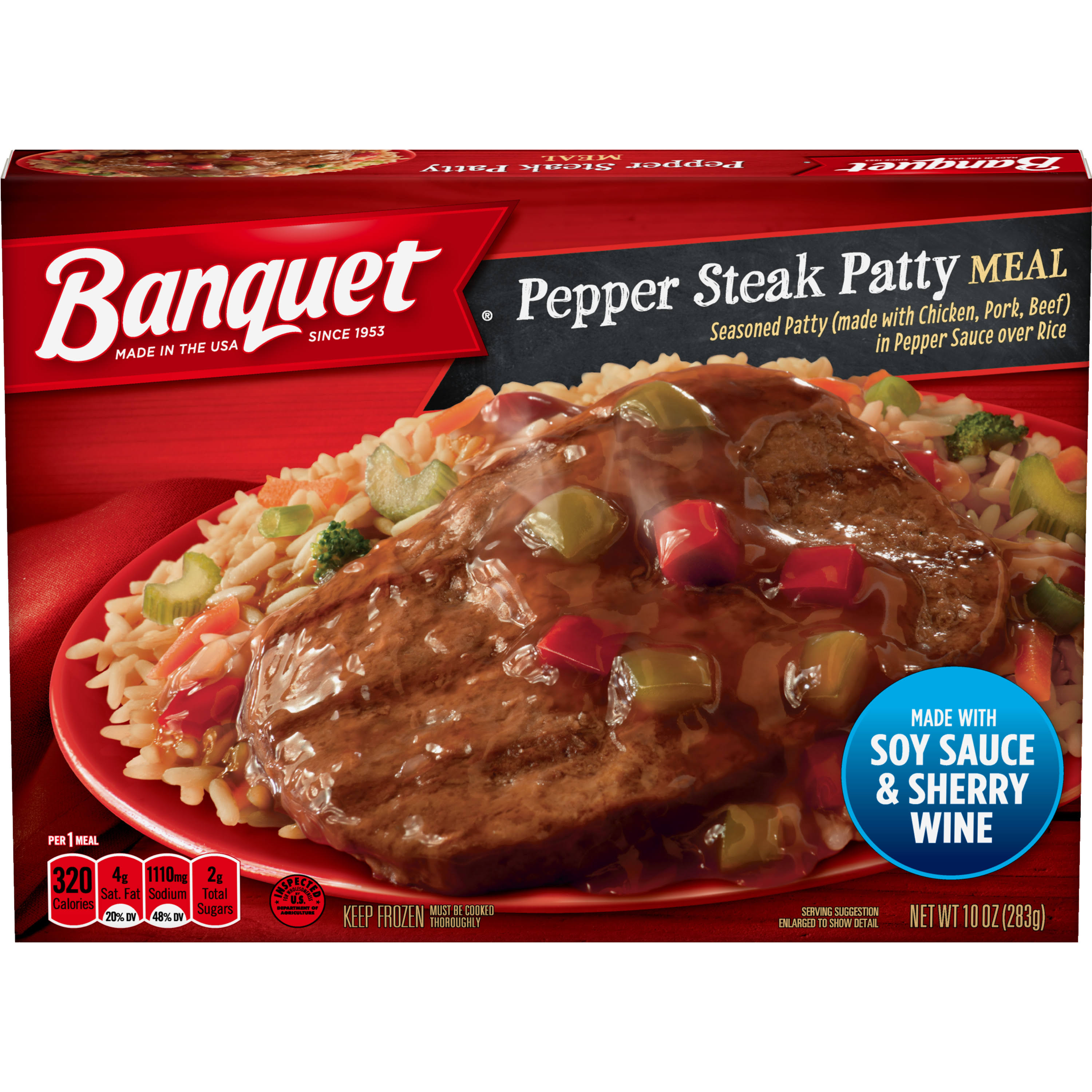 Banquet Pepper Steak Patty Meal - 10 oz
