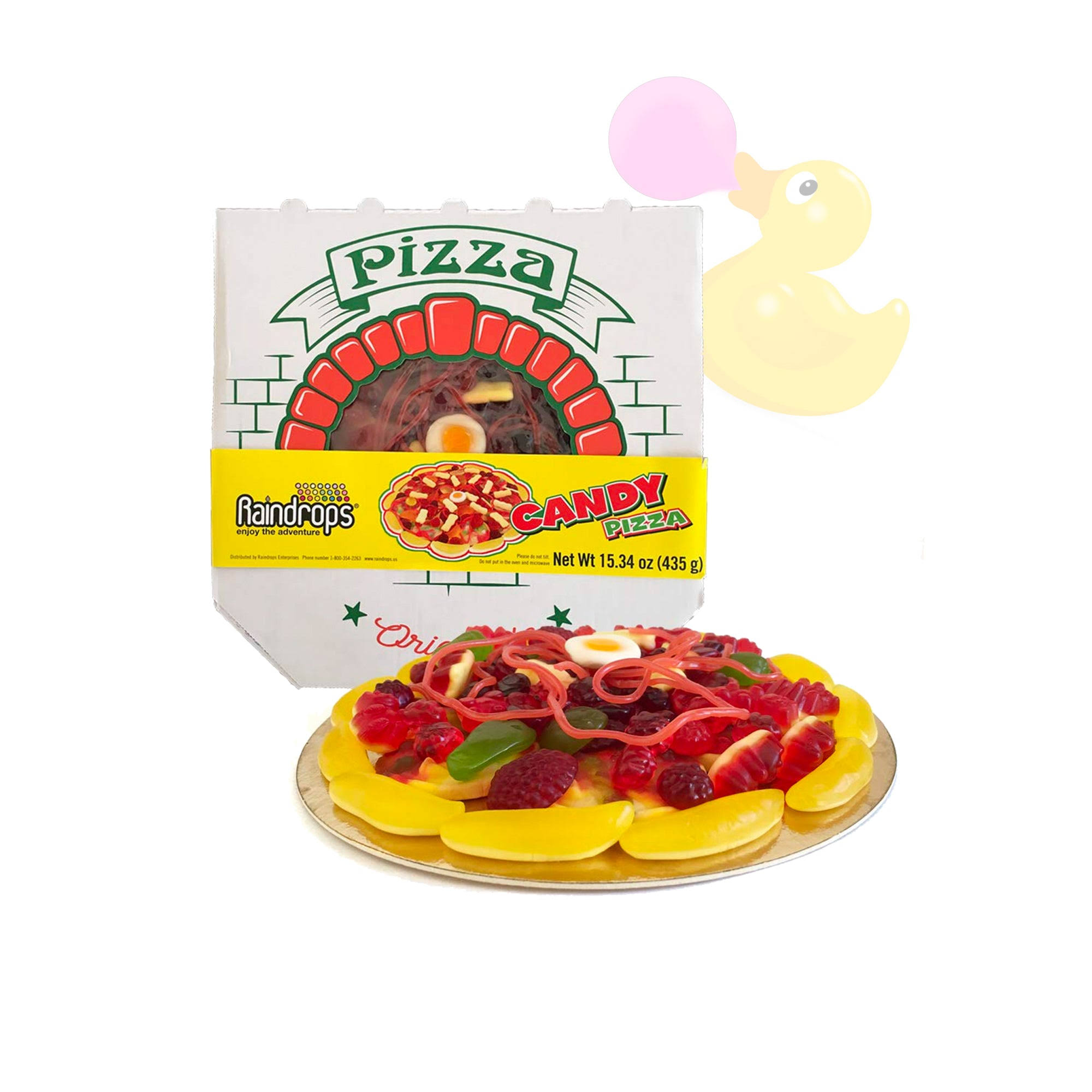 Raindrops Gummy Candy Pizza - 4.5 Mini Pizza with 18 Pieces of Candy P