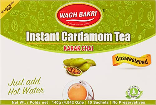Wagh Bakri Unsweetened Cardamon Instant Tea Premix, 140 GM