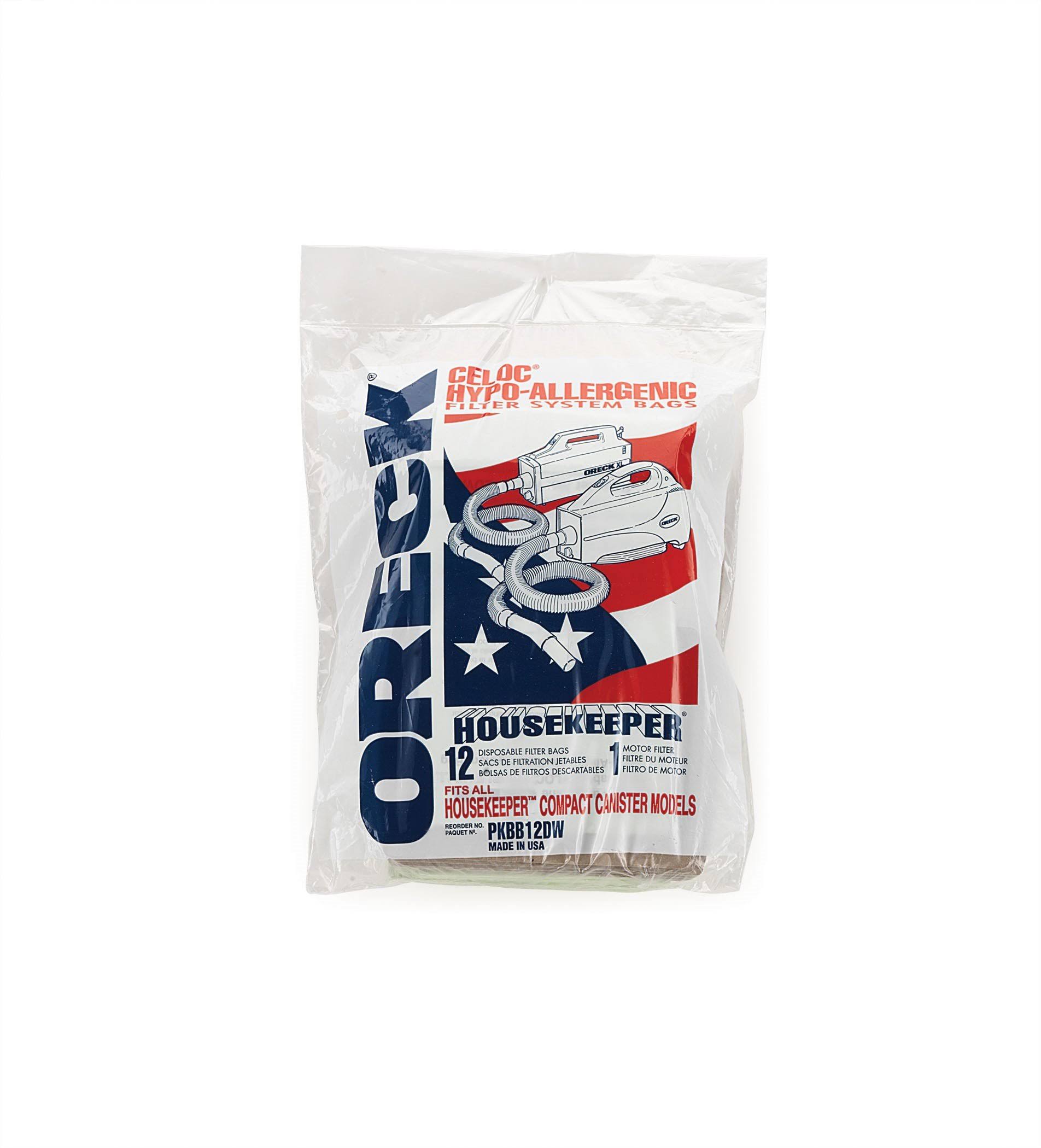 Oreck Commercial PKBB12DW Super Compact Canister Advanced Filtration Disposable Bags - x12