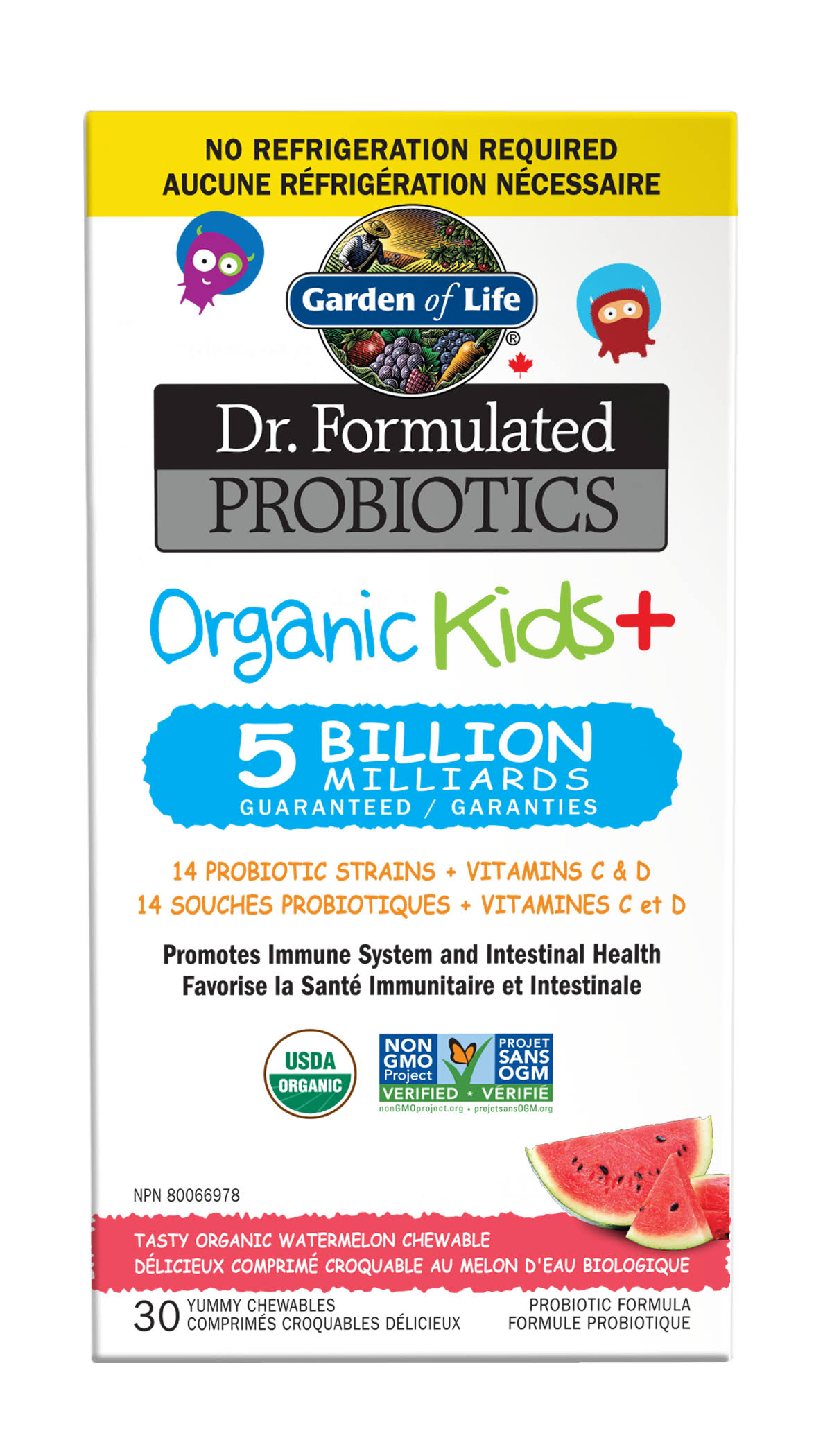 Garden of Life Dr. Formulated Probiotics Supplement - Watermelon, 30 Chewables