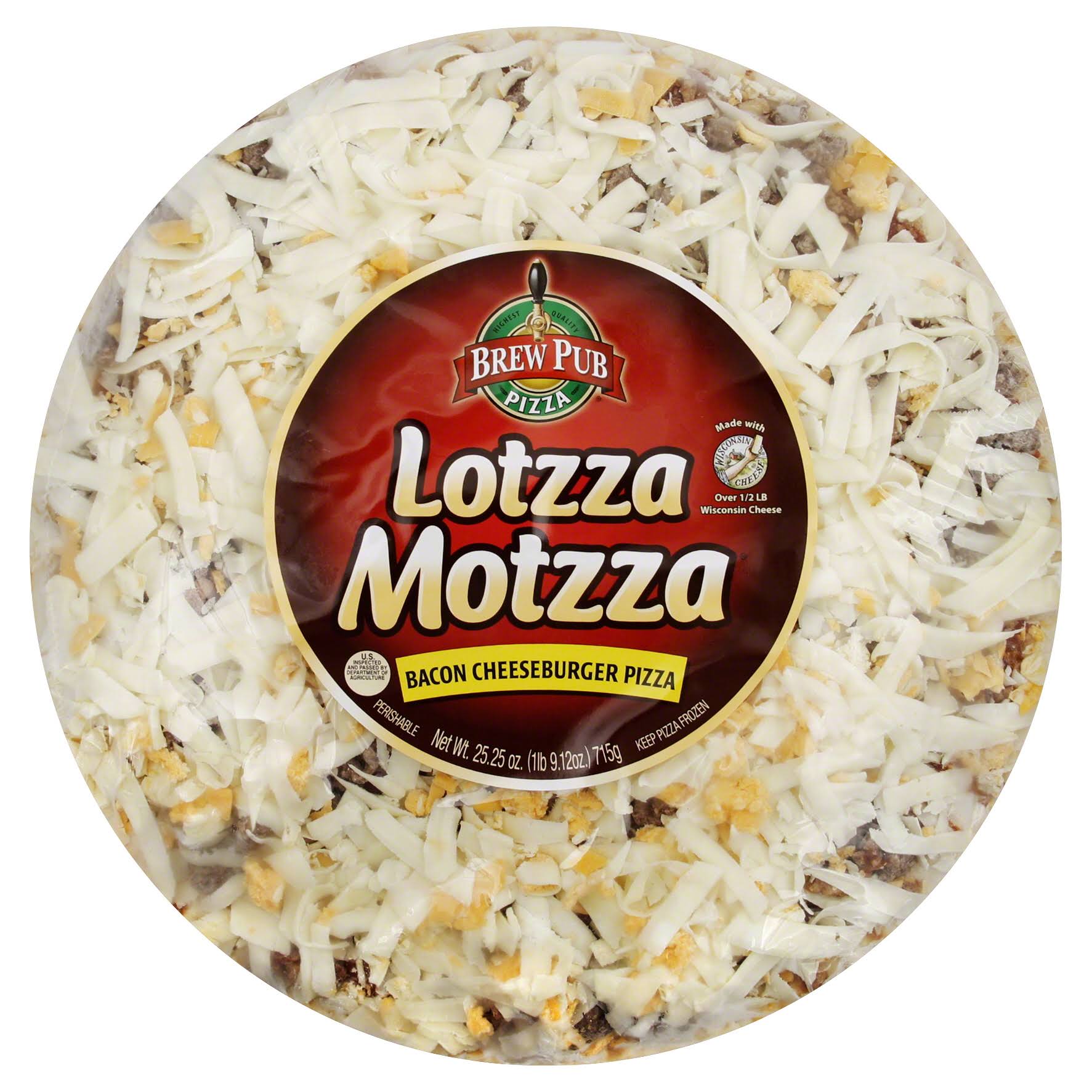 Brew Pub Lotzza Motzza Pizza, 12-Inch, Bacon Cheeseburger Pizza - 25.25 oz
