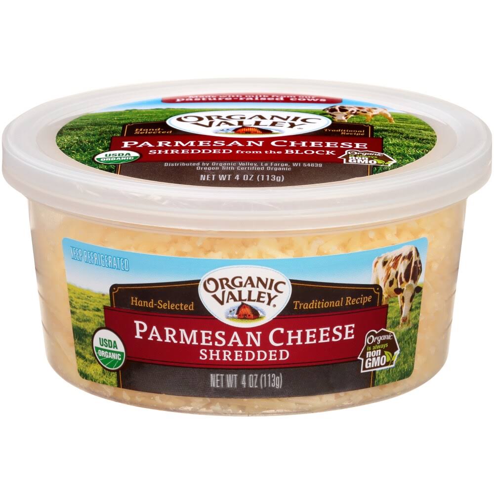 Organic Valley Cheese, Shredded, Parmesan - 4 oz