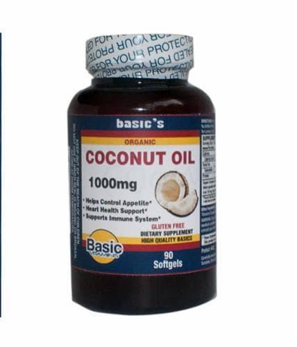 Basic Organic Coconut Oil Softgels 1000mg 90 Count
