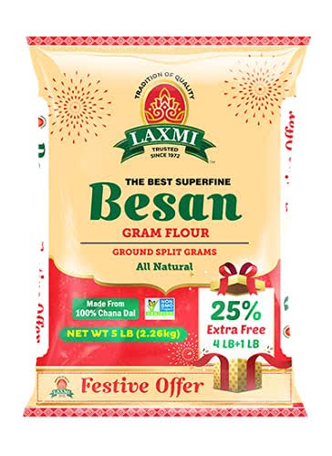 Laxmi Brand, Besan Flour, Ground Split Grams, All Natural, Superfine B