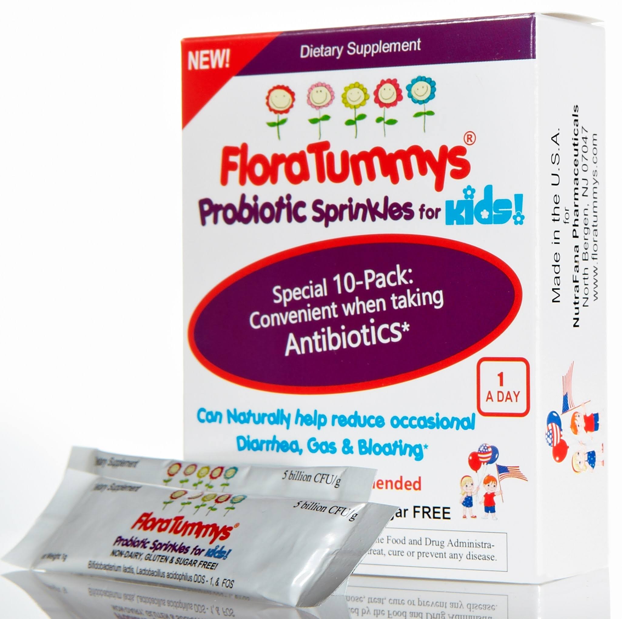 FloraTummys Probiotic Sprinkle Packets for Kids - 10pk