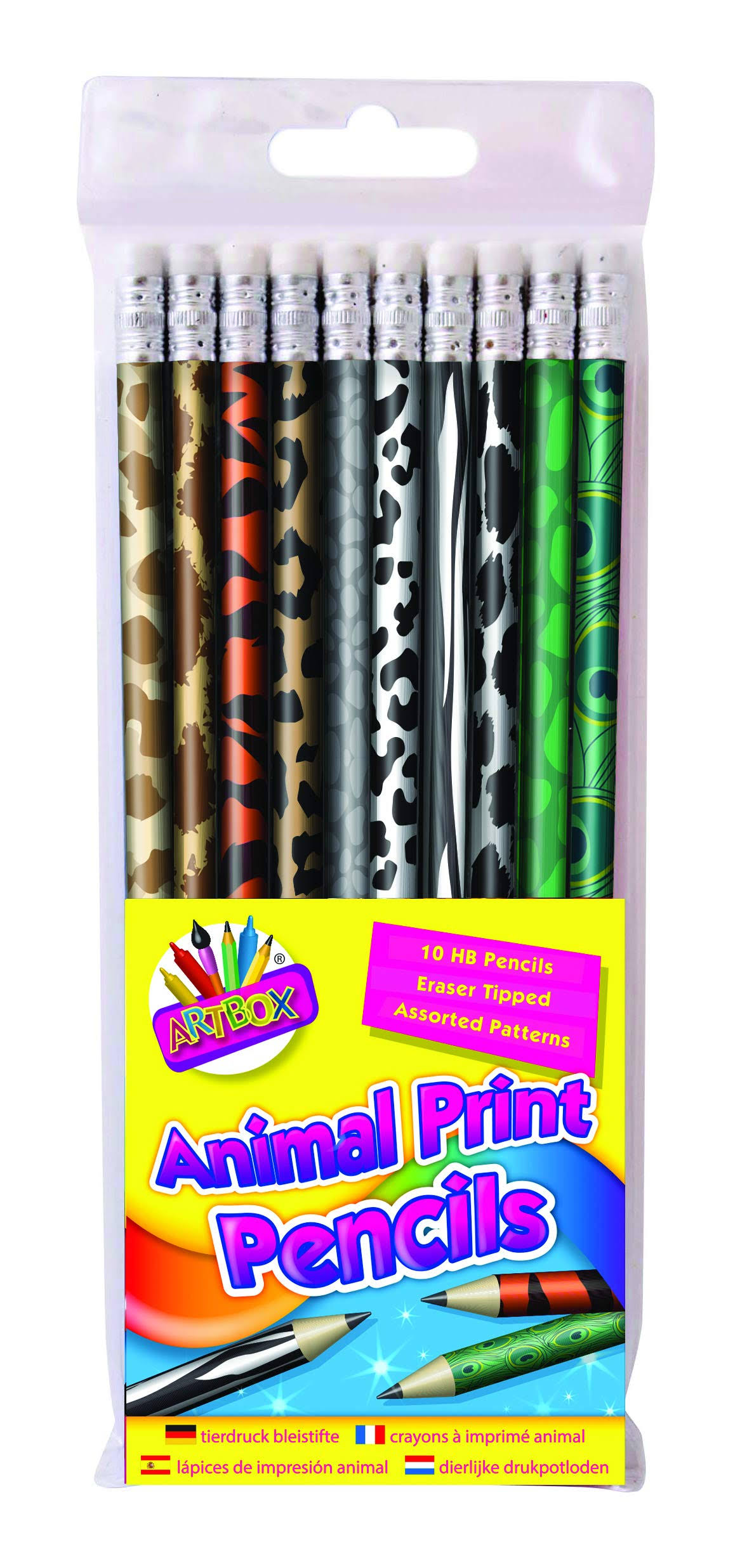 Artbox 10 Animal Print HB Pencils