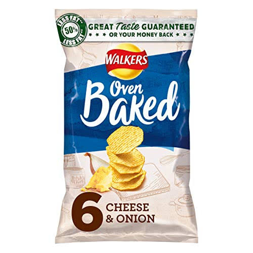 Walkers Baked Crisps - Cheese & Onion, 6x25g