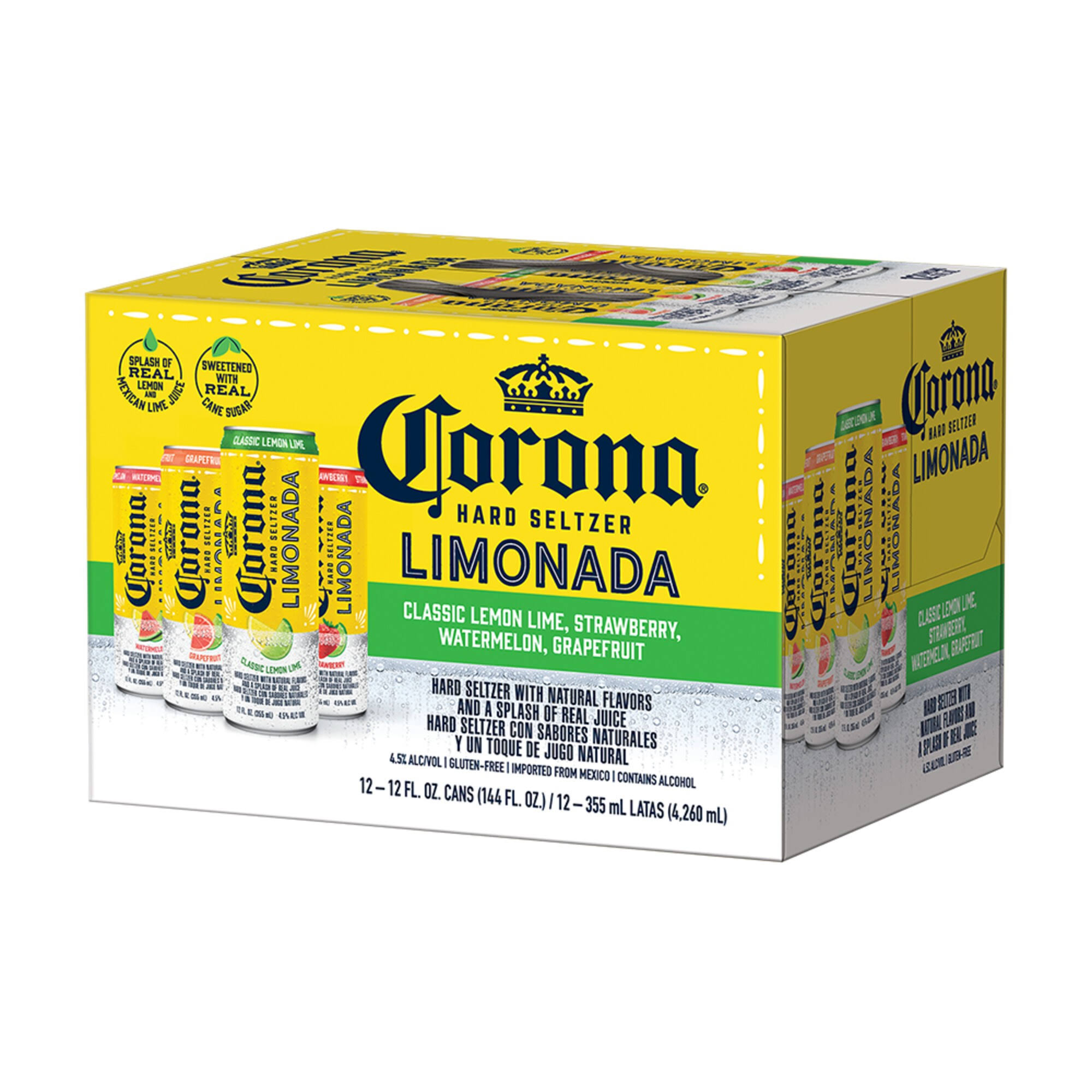 Corona Hard Seltzer, Limonada - 12 pack, 12 fl oz cans