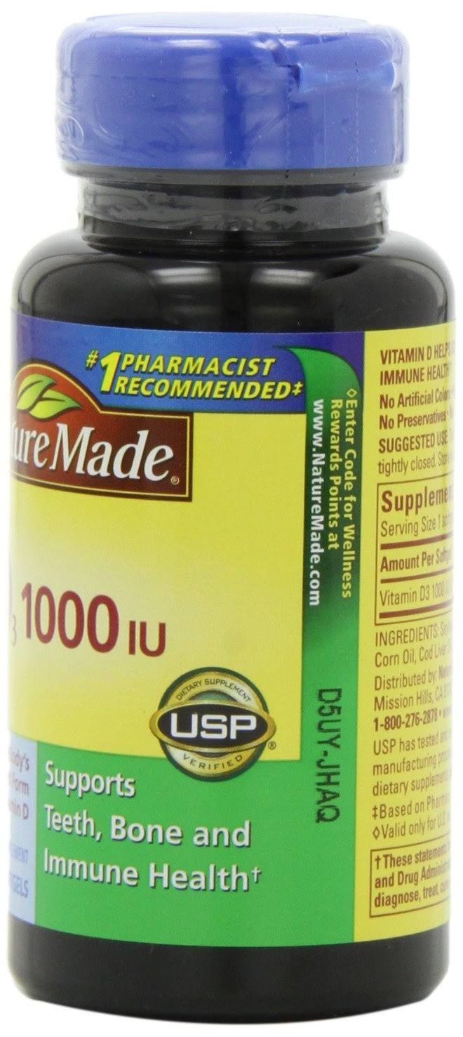 Nature Made: D3 Vitamin D Supplement - 100 Liquid Softgels