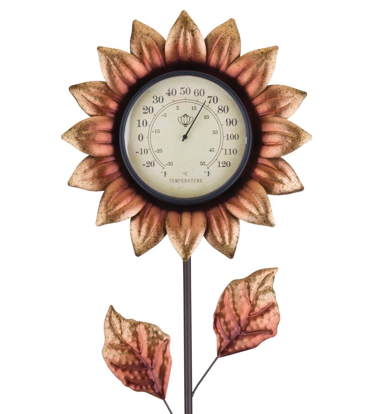 Regal Art & Gift 12325 Flower Thermometer Copper Garden Stake