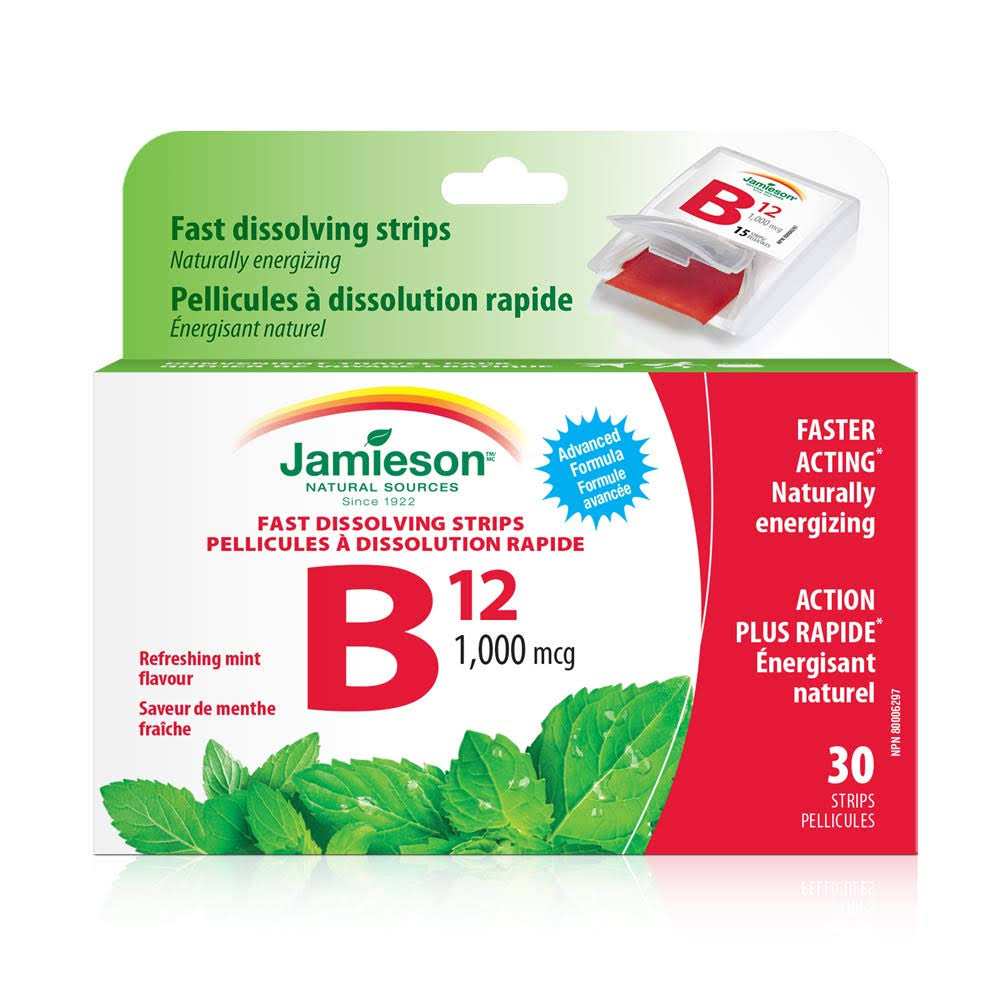 Jamieson Vitamin B12 Dissolving Strips - 30 Pack