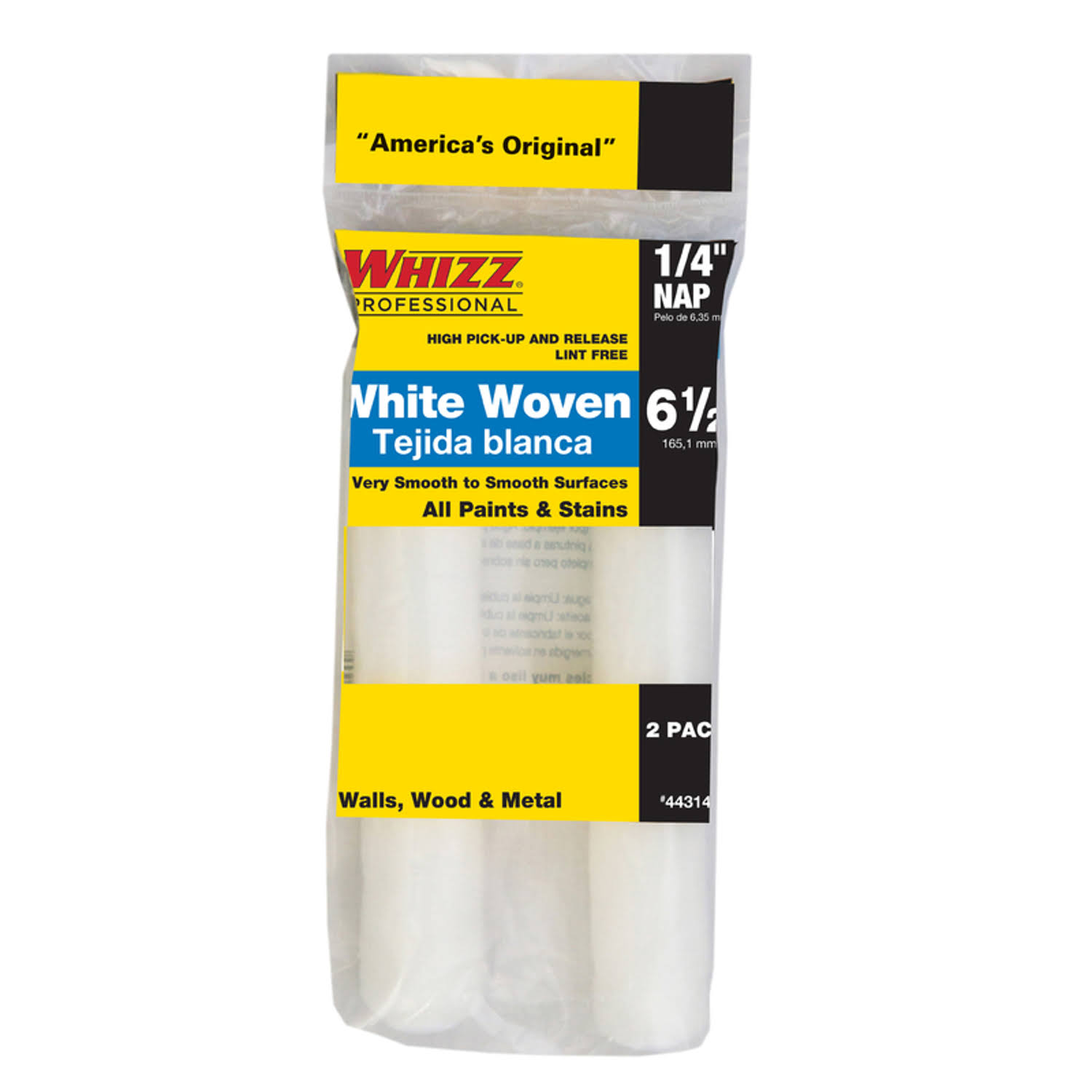 Whizz Mini Paint Roller Cover Woven 6.5 in. W x 1/4 in (2 Pack) 44314