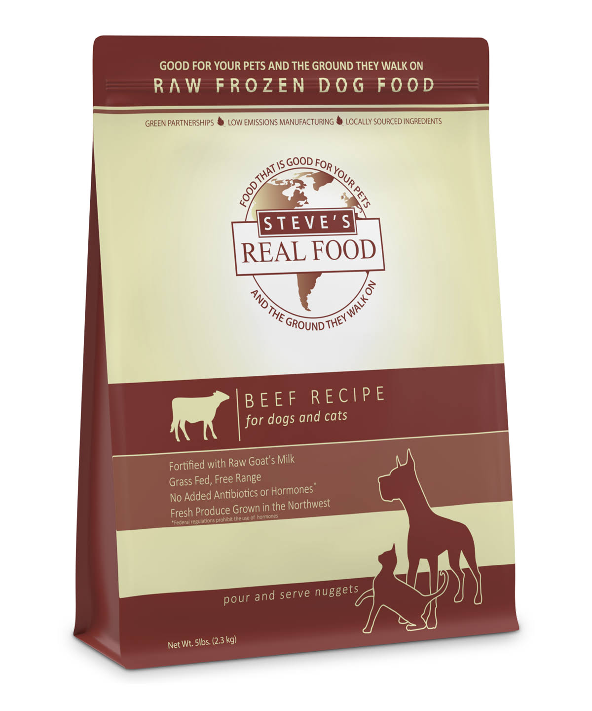 Steve's Real Food Raw Frozen Canine Recipe - Beef, 5lb