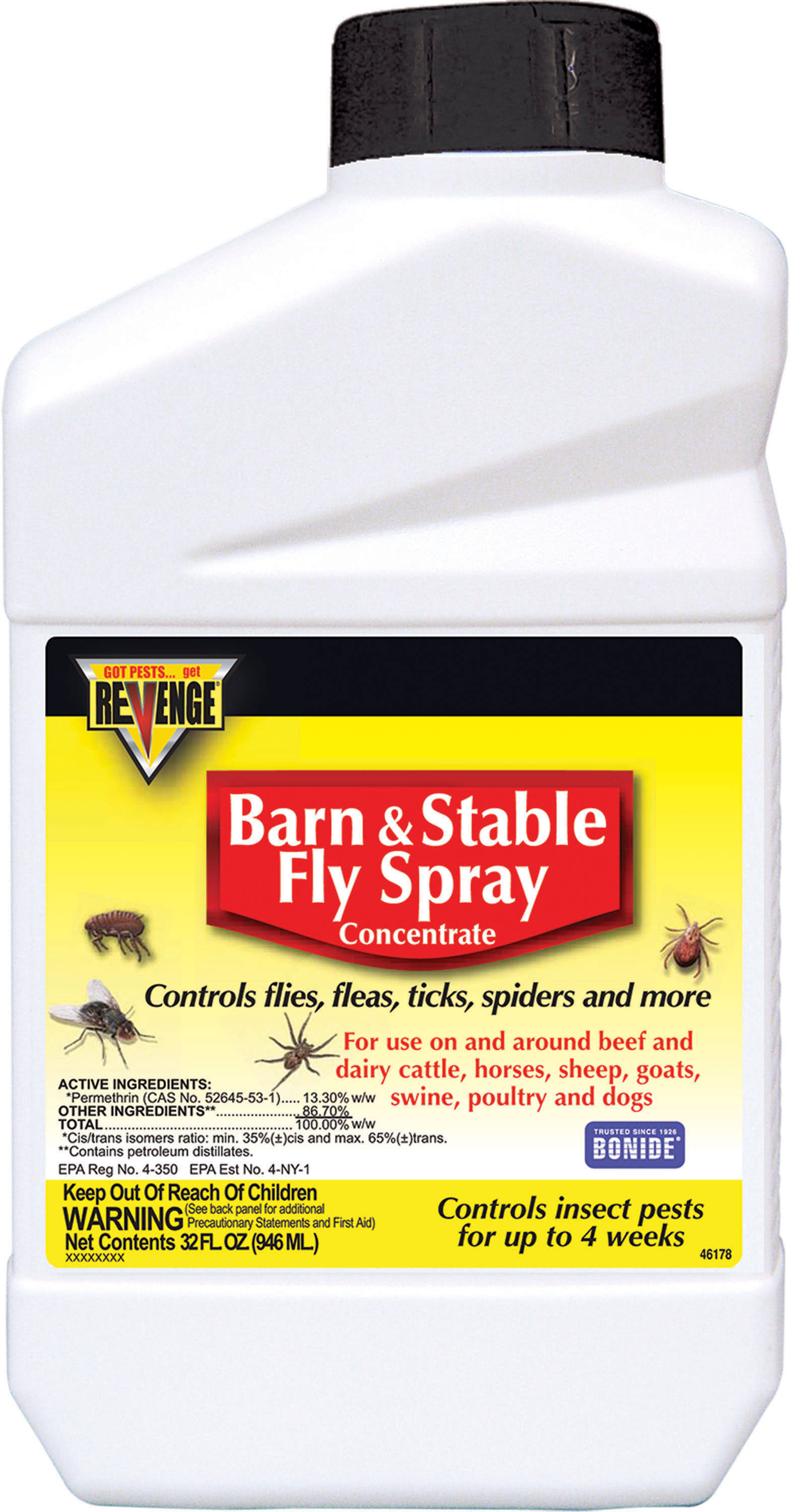 Revenge Barn & Stable Fly Spray Concentrate Bonide Pest Control - 32 Oz