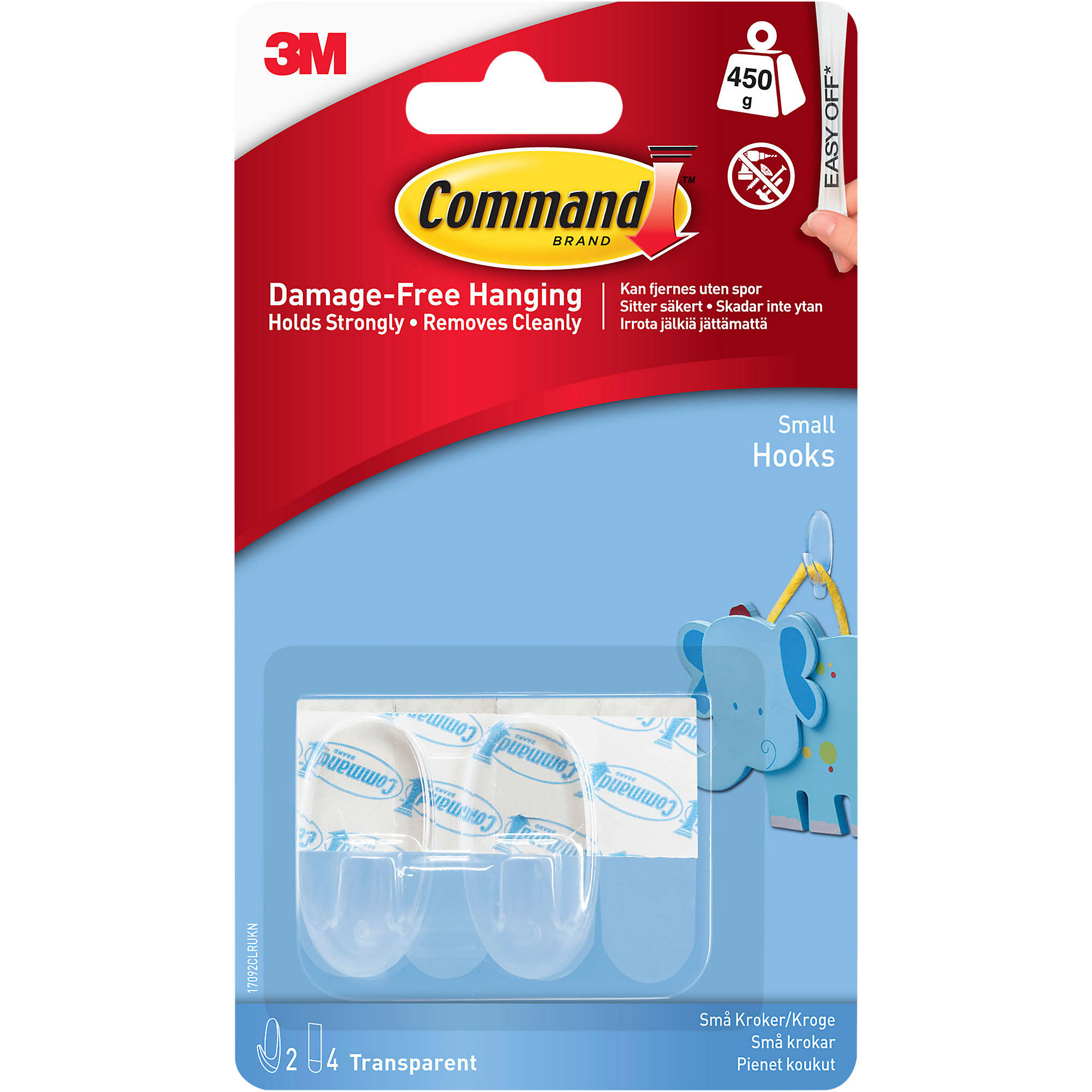 3M Command Hooks - Small, with Clear Strips