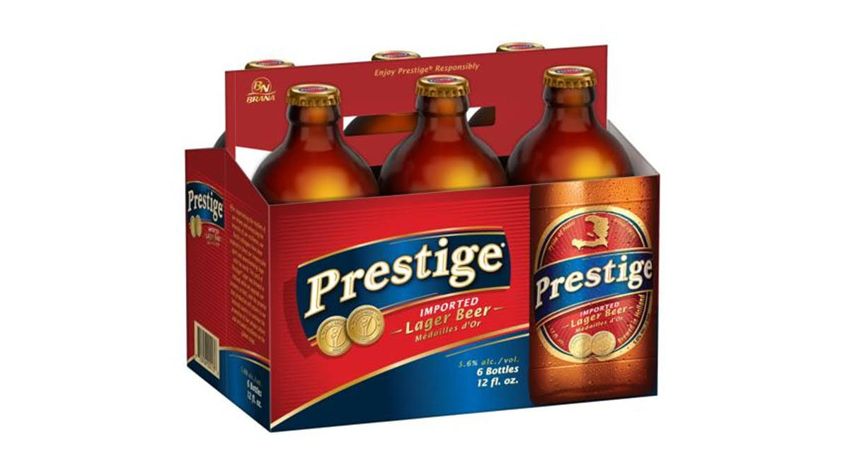 Prestige Beer, Lager - 6 pack, 12 fl oz bottles