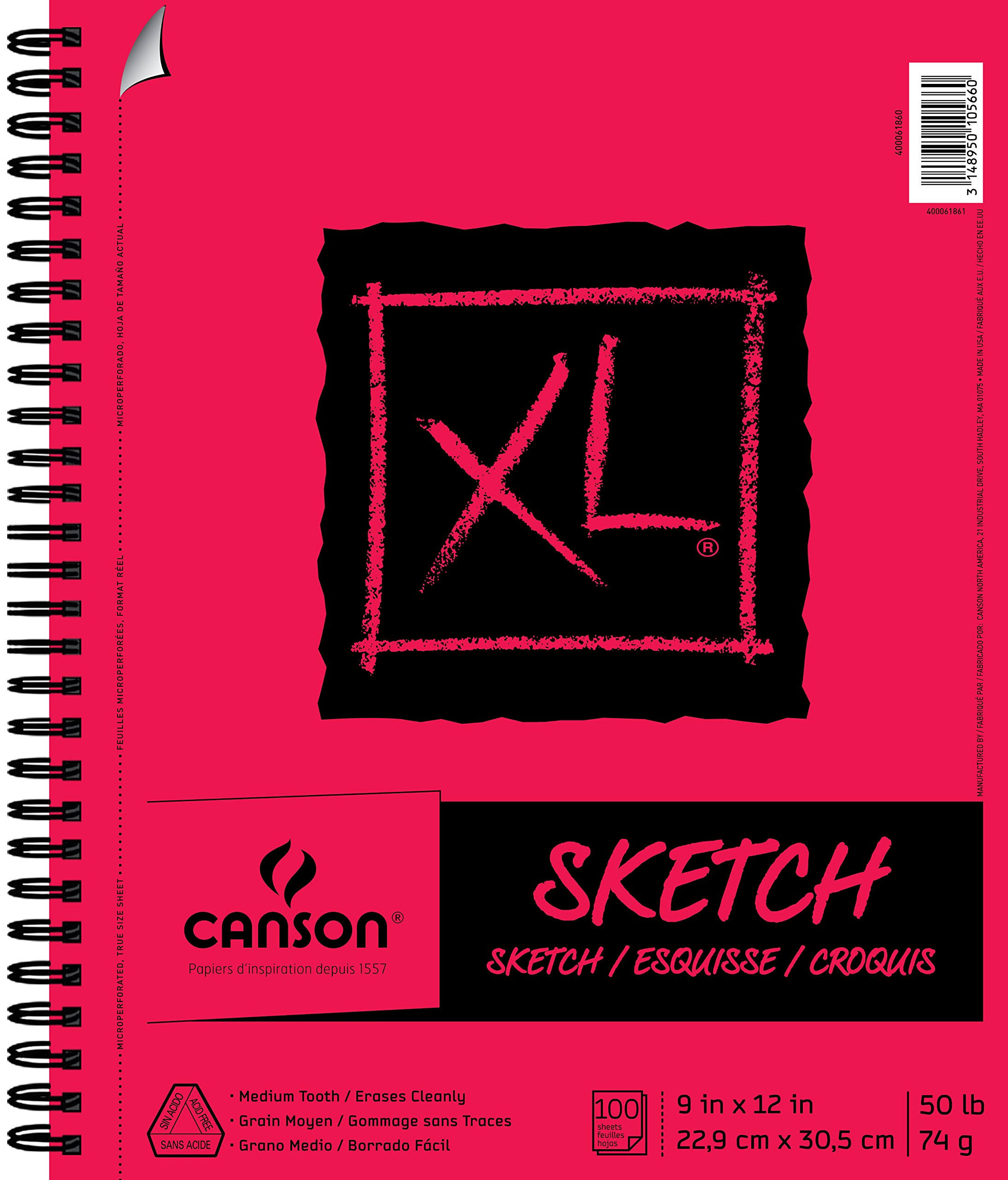 Canson Xl Series Sketch Pad - Red, 9" x 12"