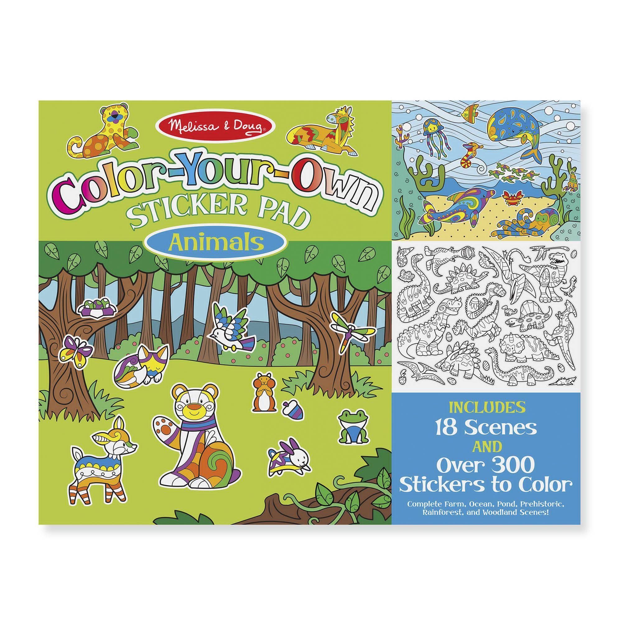 Melissa & Doug Animals Color-Your-Own Sticker Pad