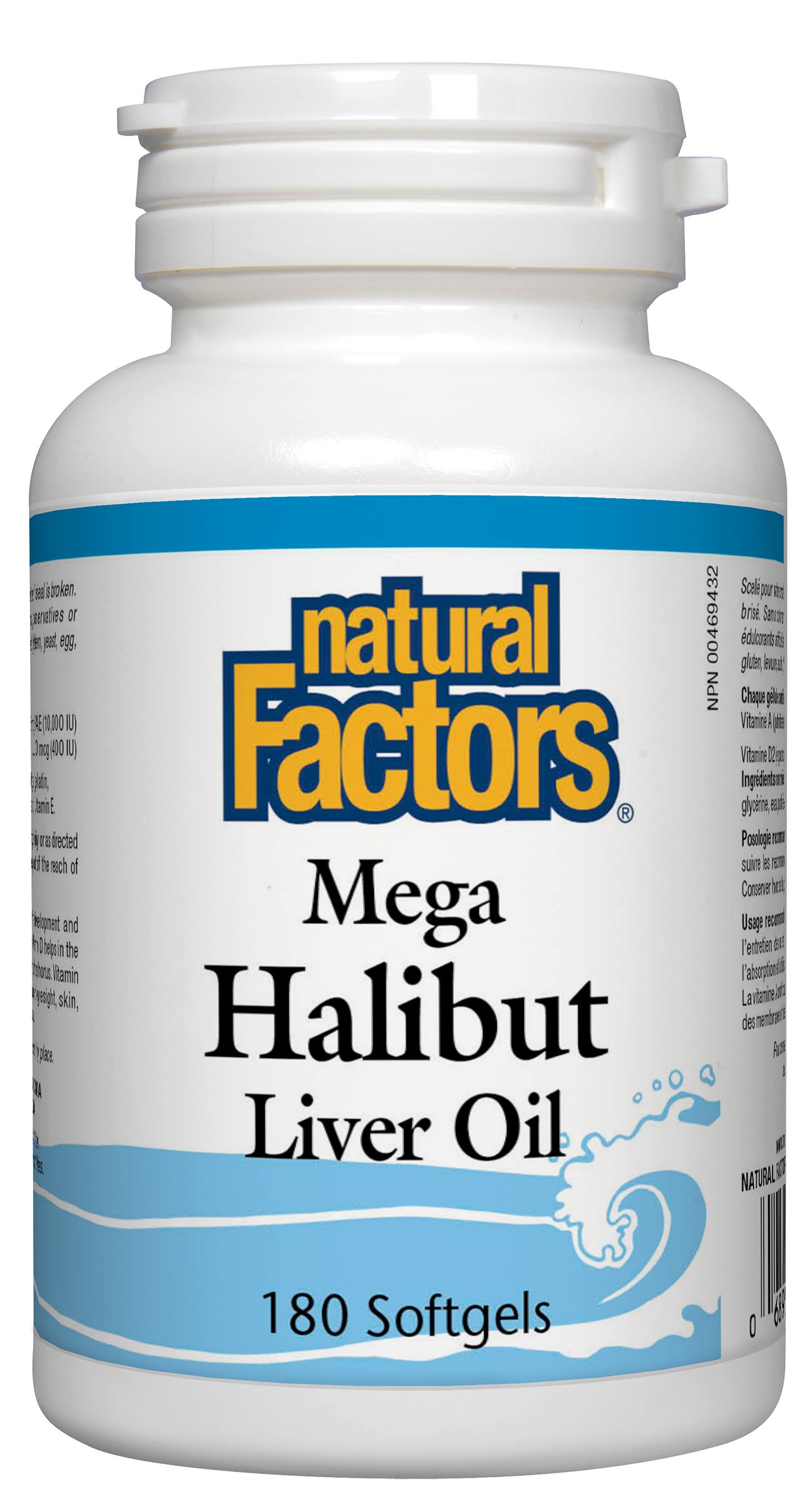 Natural Factors - Mega Halibut Liver Oil 180 Softgels