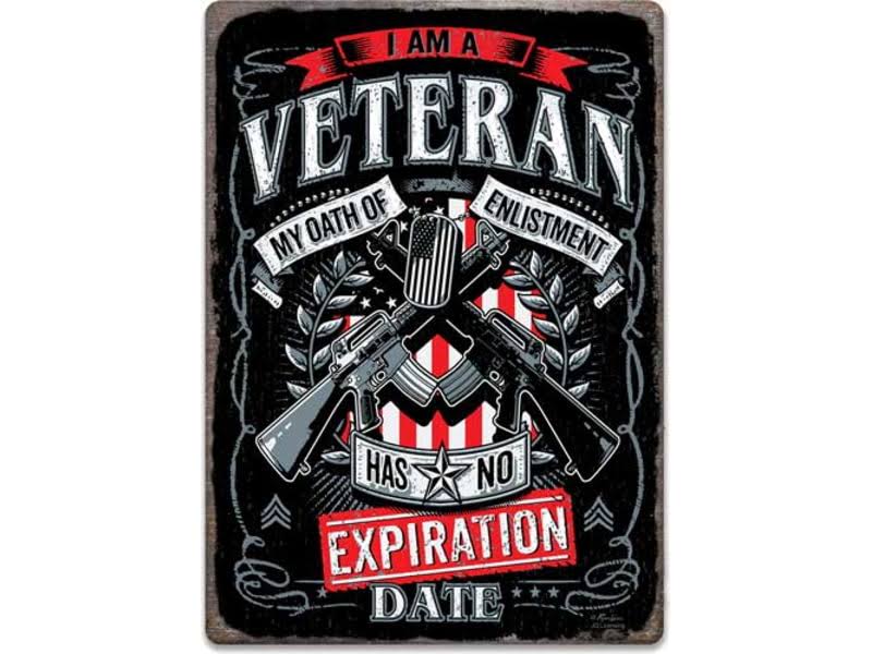 River's Edge Products Tin Sign 12in x 17in - Veteran Oath